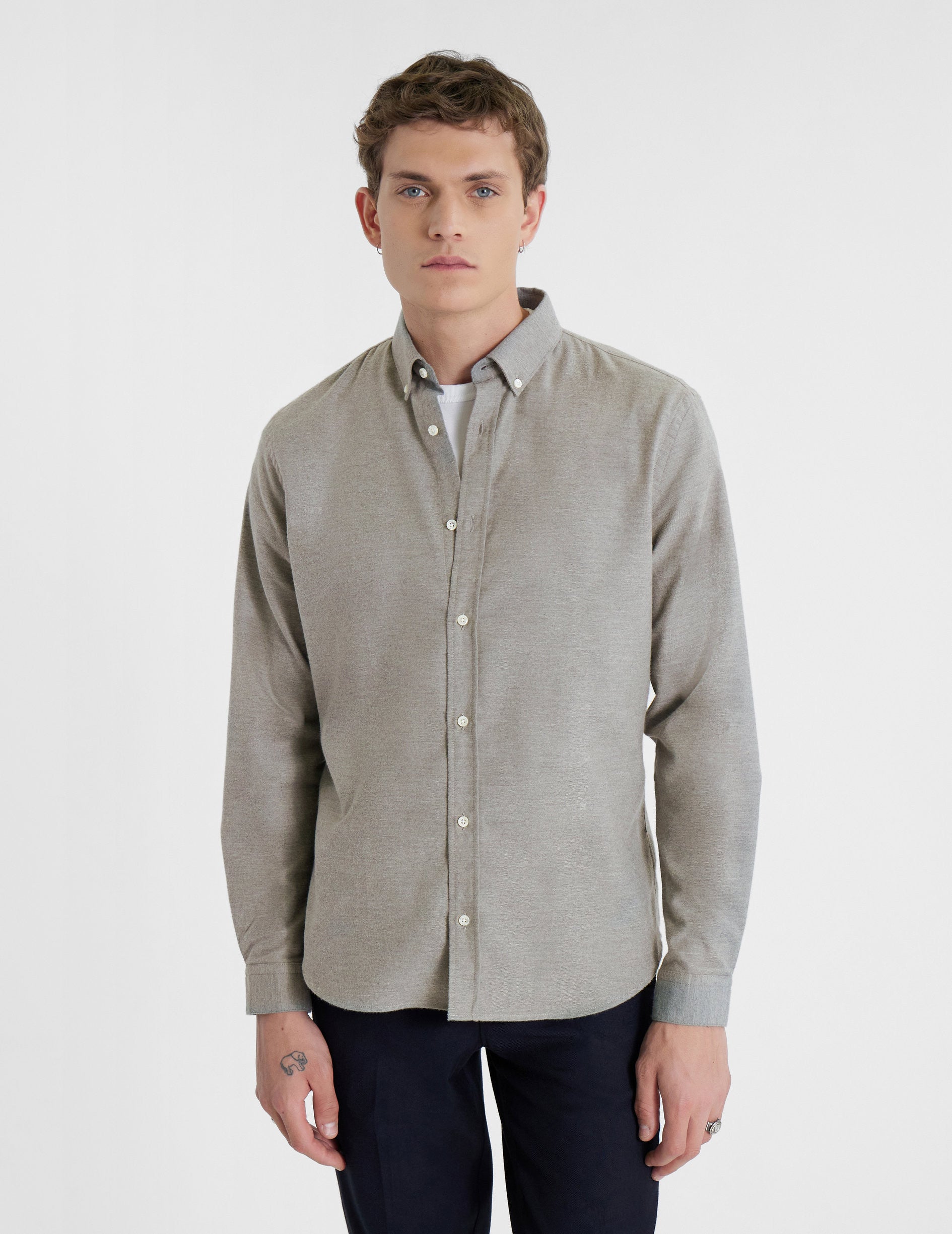 CASHMERE FLANNEL POCKET SHIRT｜ファッション