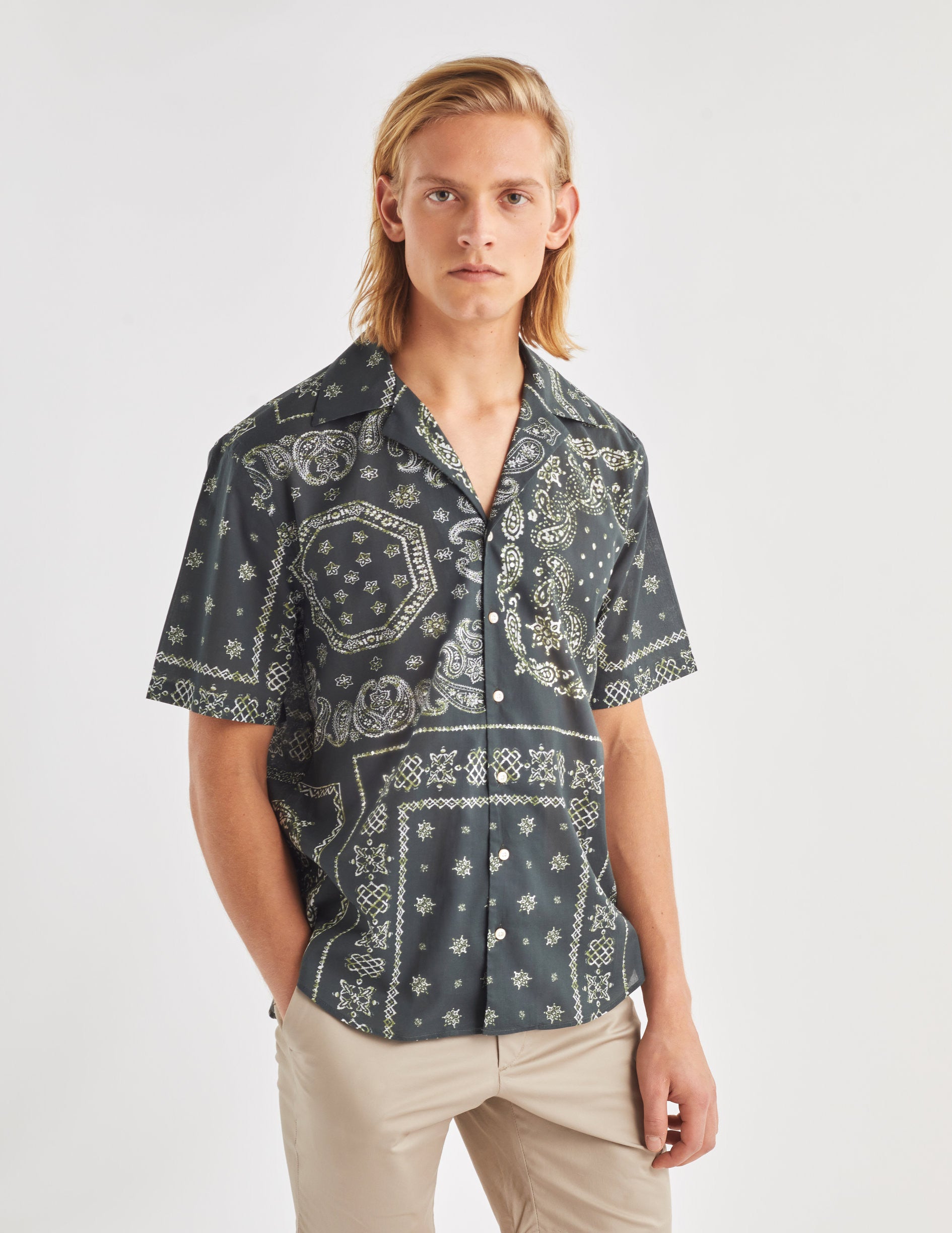 Green Drazick Shirt - Poplin - Pyjamas Collar