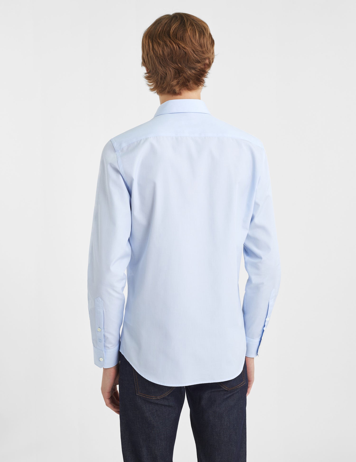 Fitted blue shirt - Fil-à-fil - Figaret Collar#4