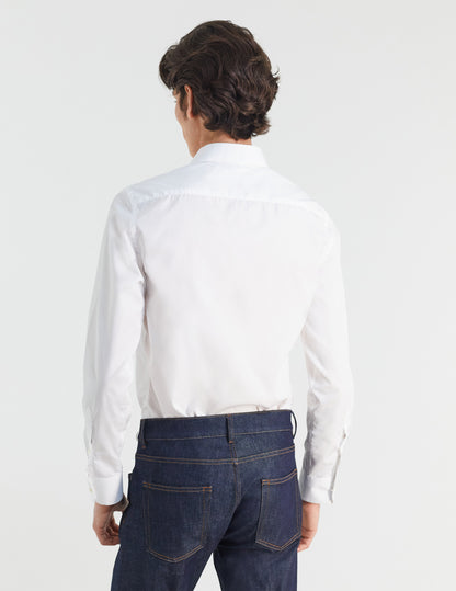 Fitted white easy-iron shirt