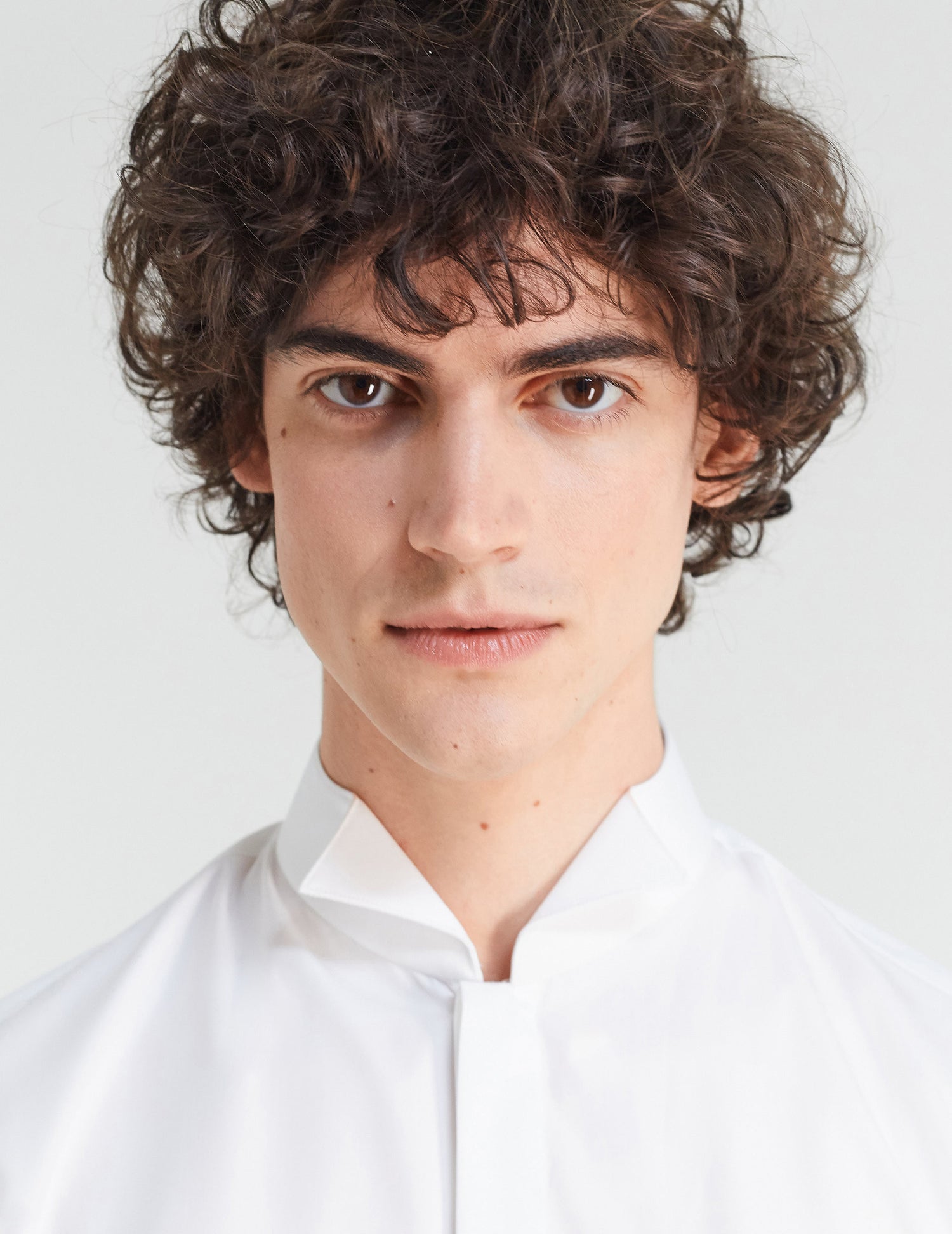 Semi-fitted white hidden buttons placket shirt - Poplin - Wing Collar - French Cuffs#5