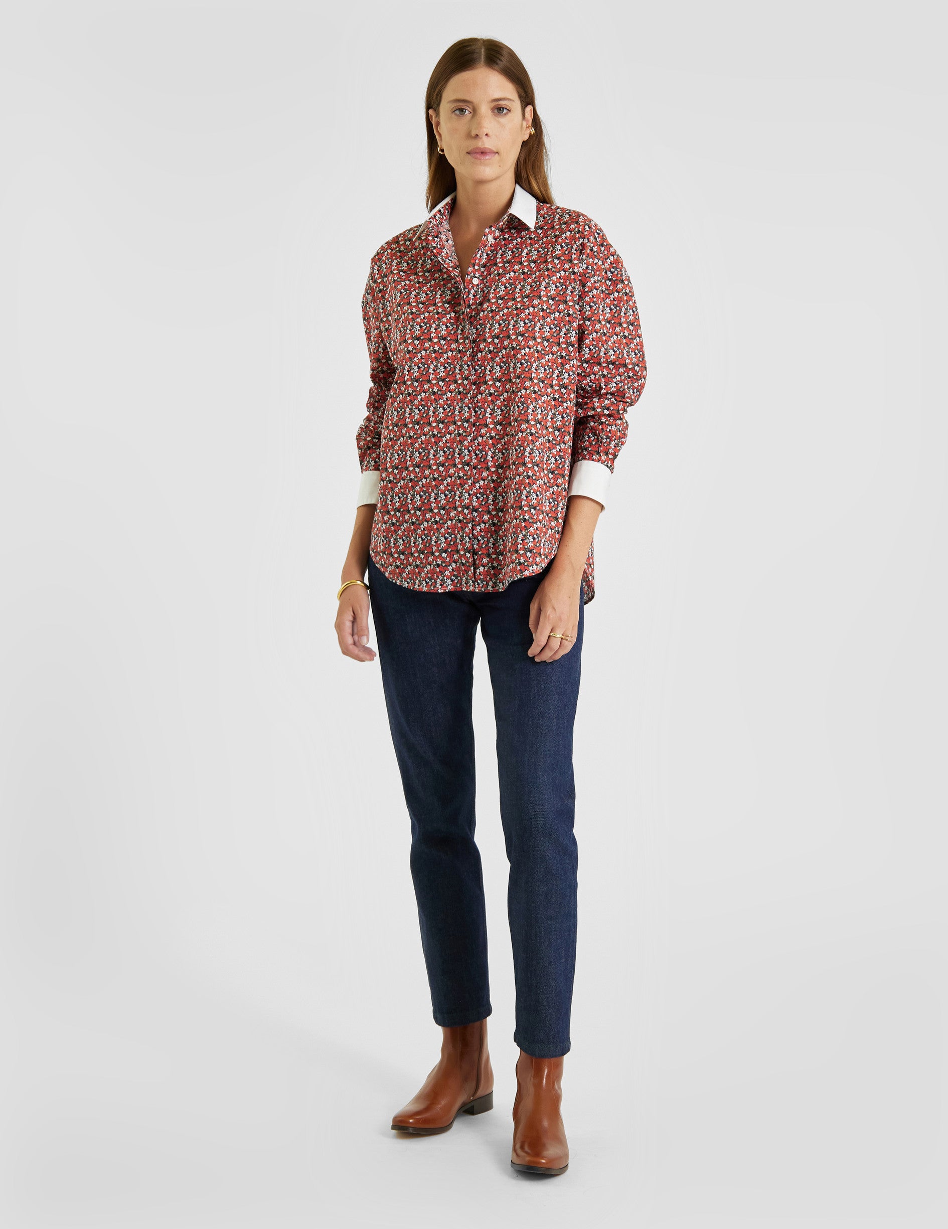 Célina oversized shirt with liberty print - Poplin