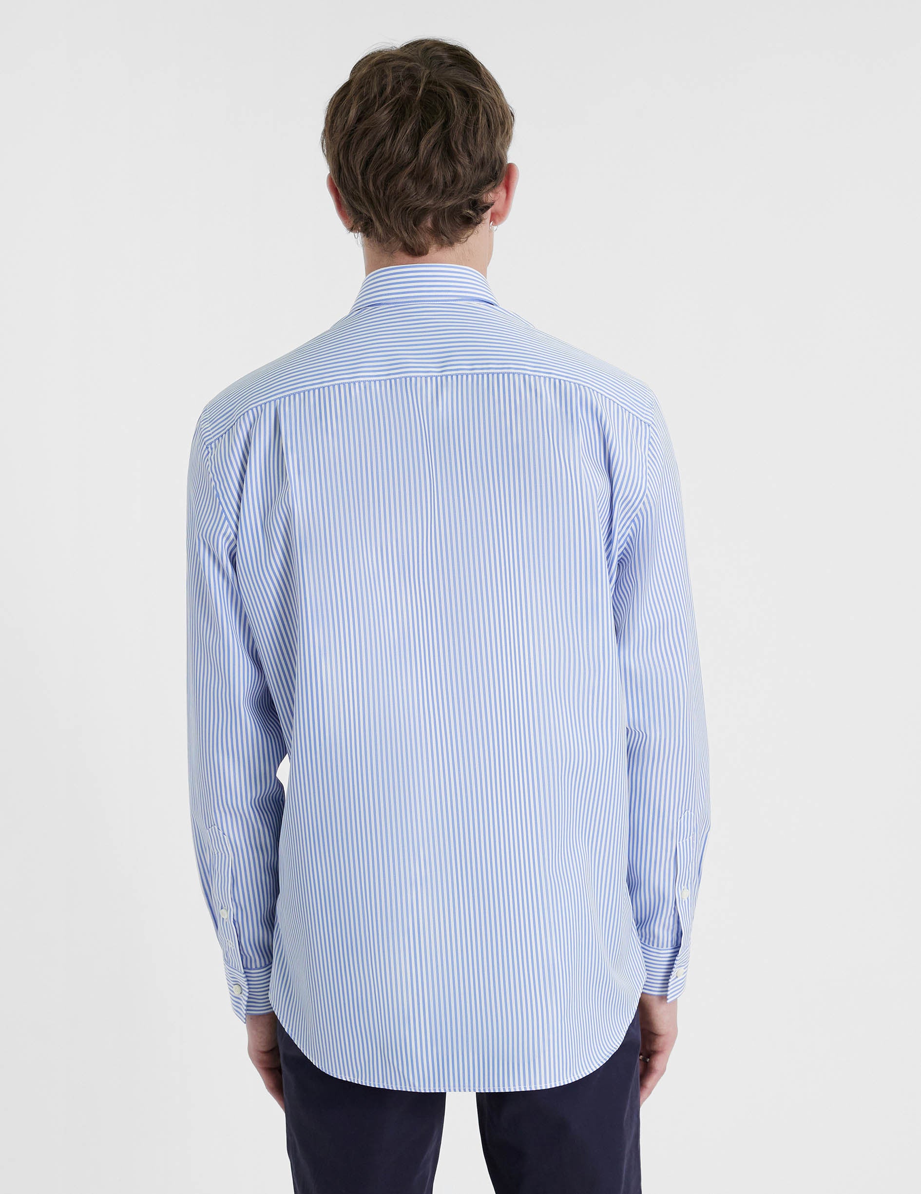 Classic blue striped shirt - Poplin - American Collar