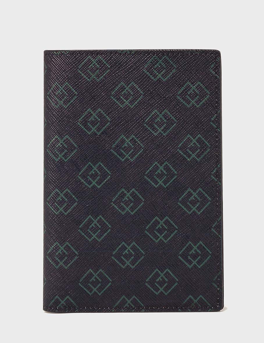 Black coated canvas passport holder
