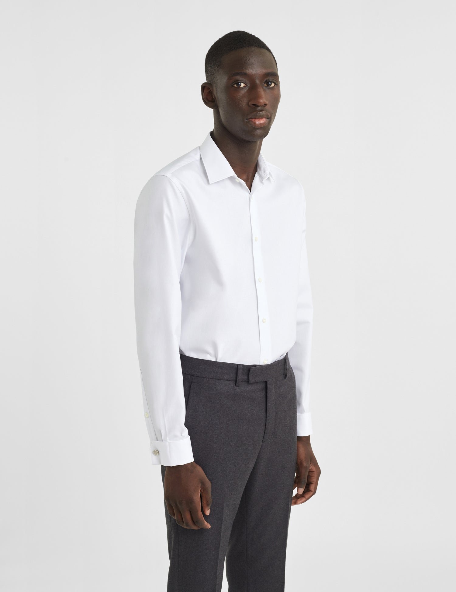 Semi-fitted white shirt - Dobby - Figaret Collar - French Cuffs#4