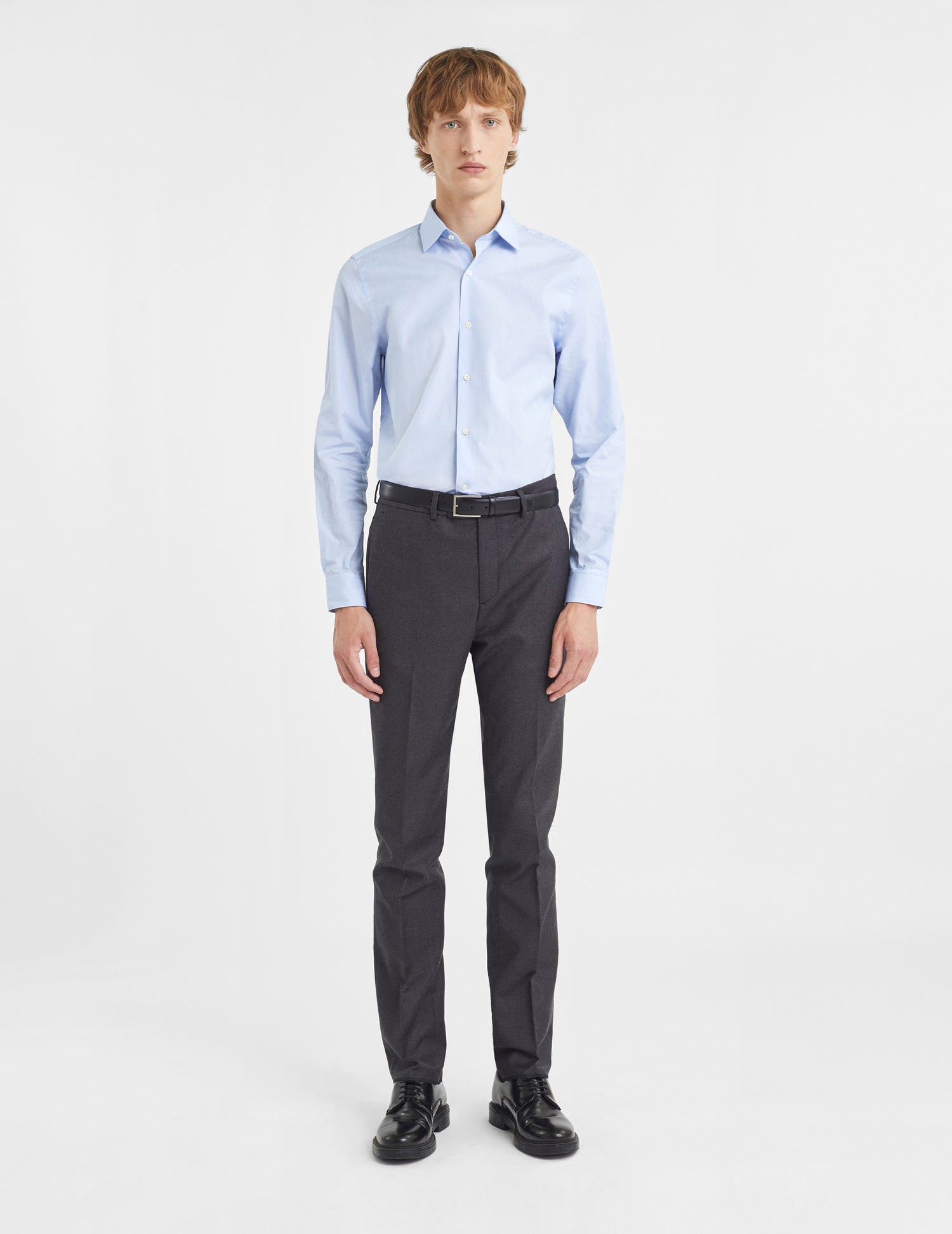 Fitted blue striped shirt - Poplin - Figaret Collar#5