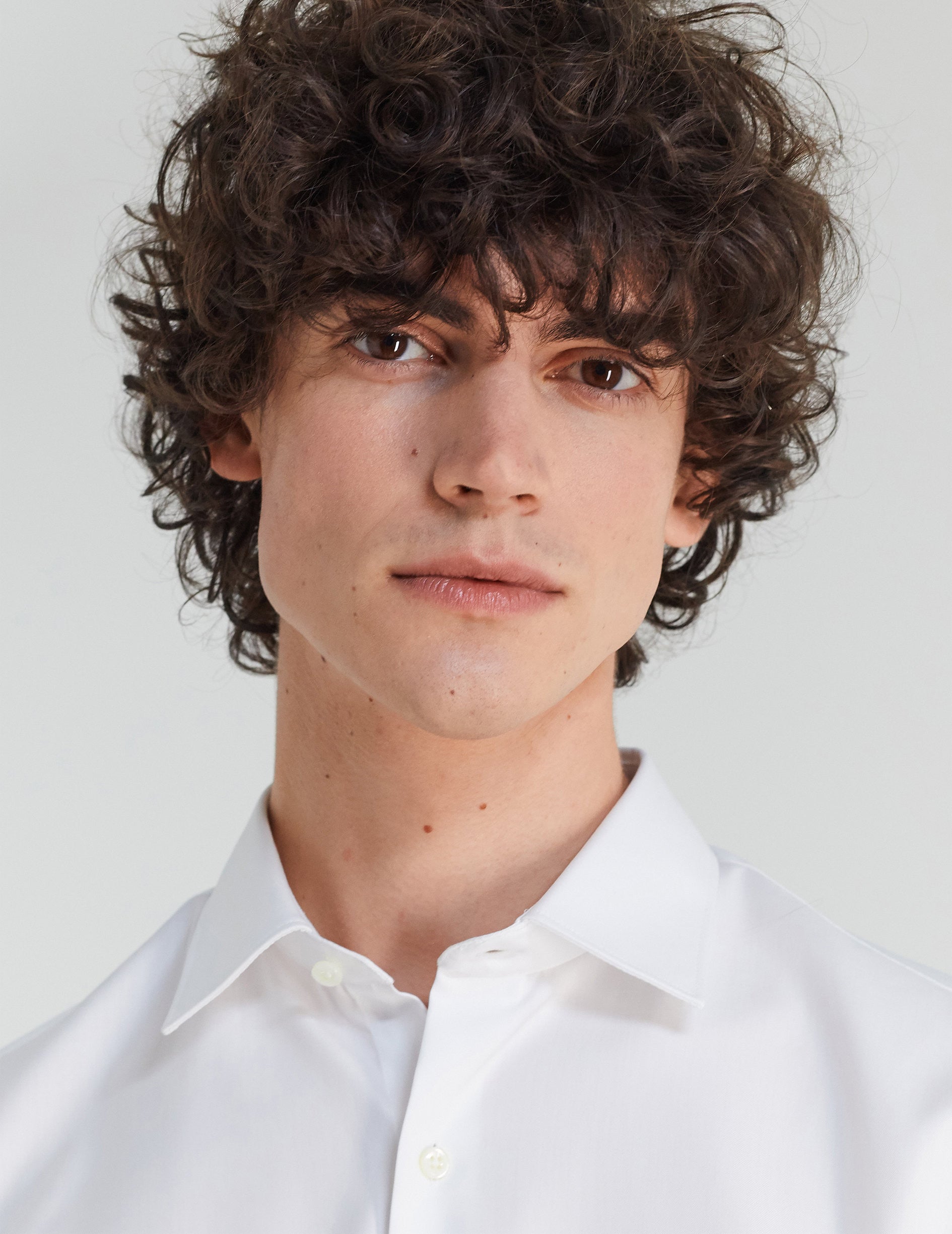 Fitted white shirt - Pinpoint - Figaret Collar