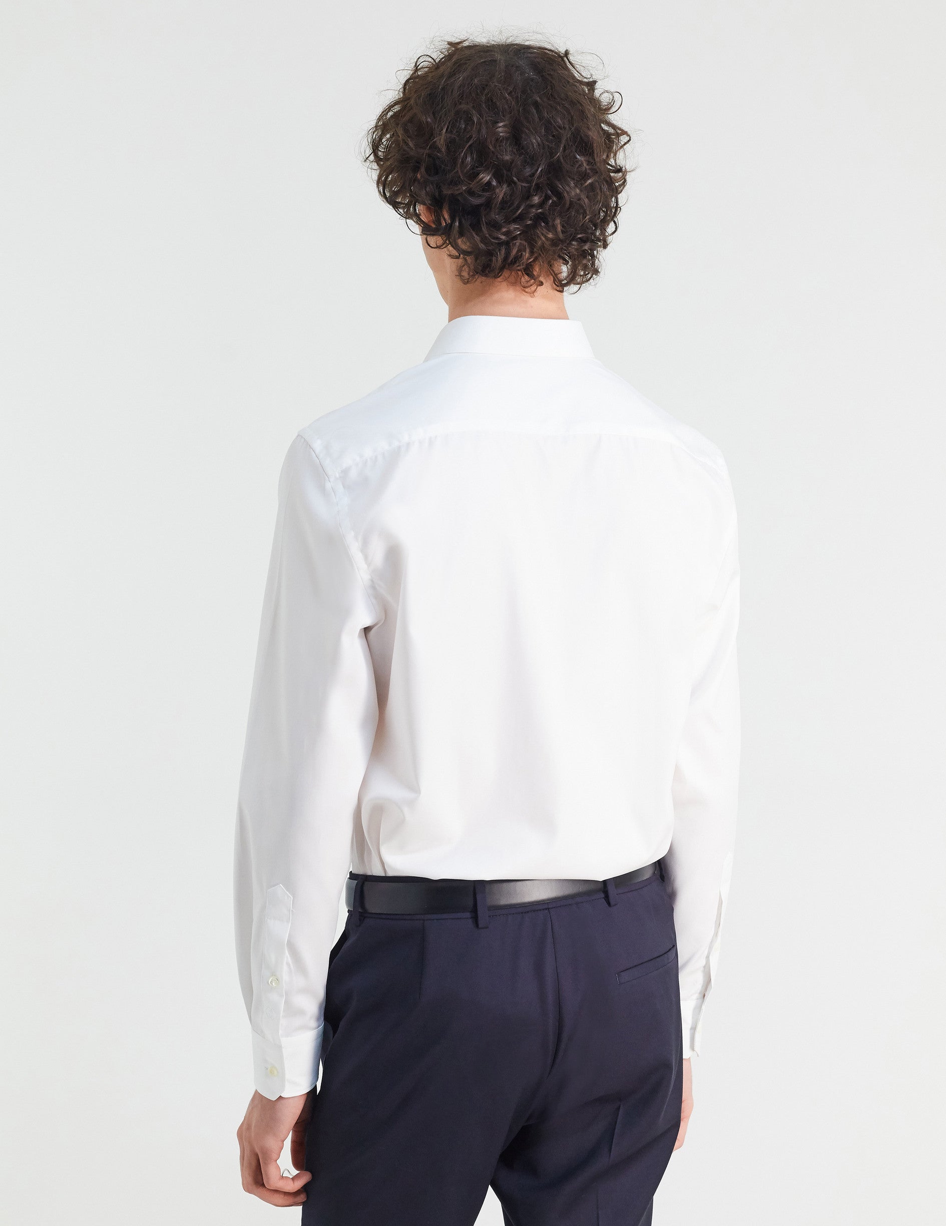 Semi-fitted white shirt - Pinpoint - Figaret Collar