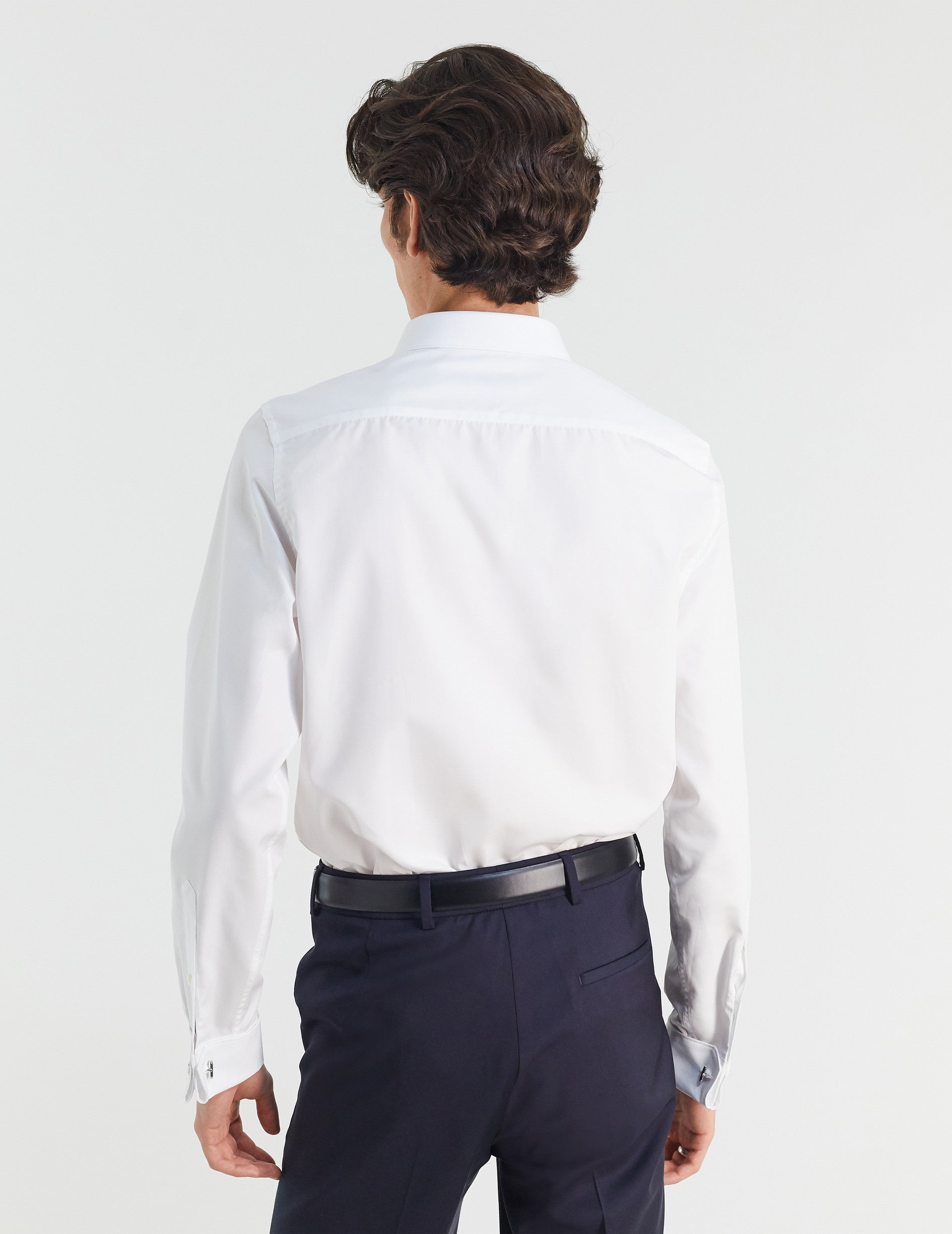 Semi-fitted white shirt - Poplin - Figaret Collar - French Cuffs