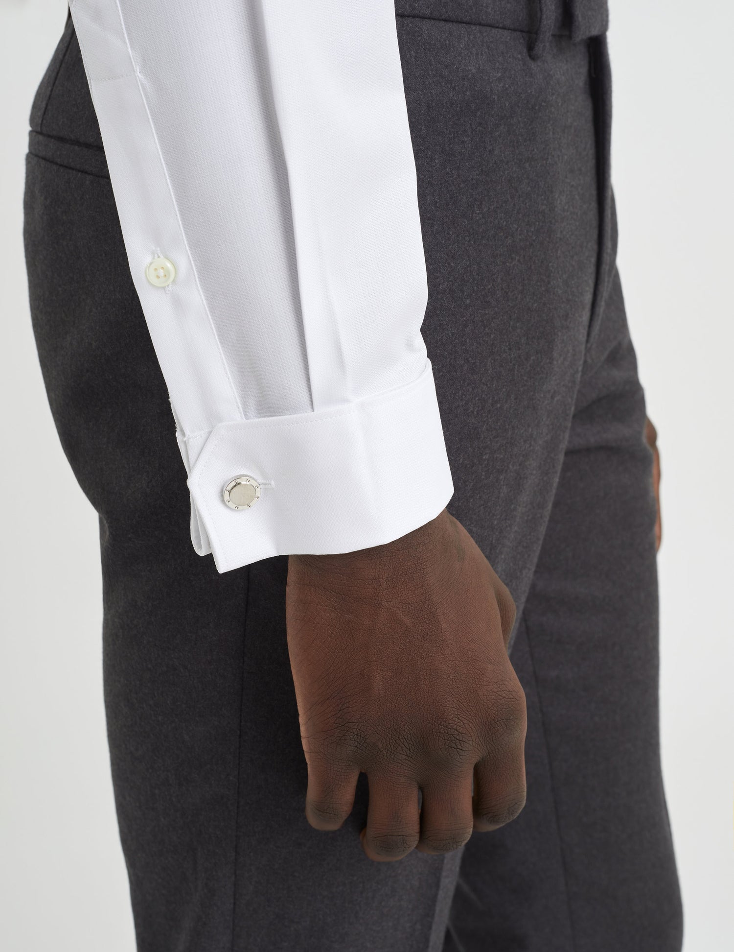 Semi-fitted white shirt - Dobby - Figaret Collar - French Cuffs#8