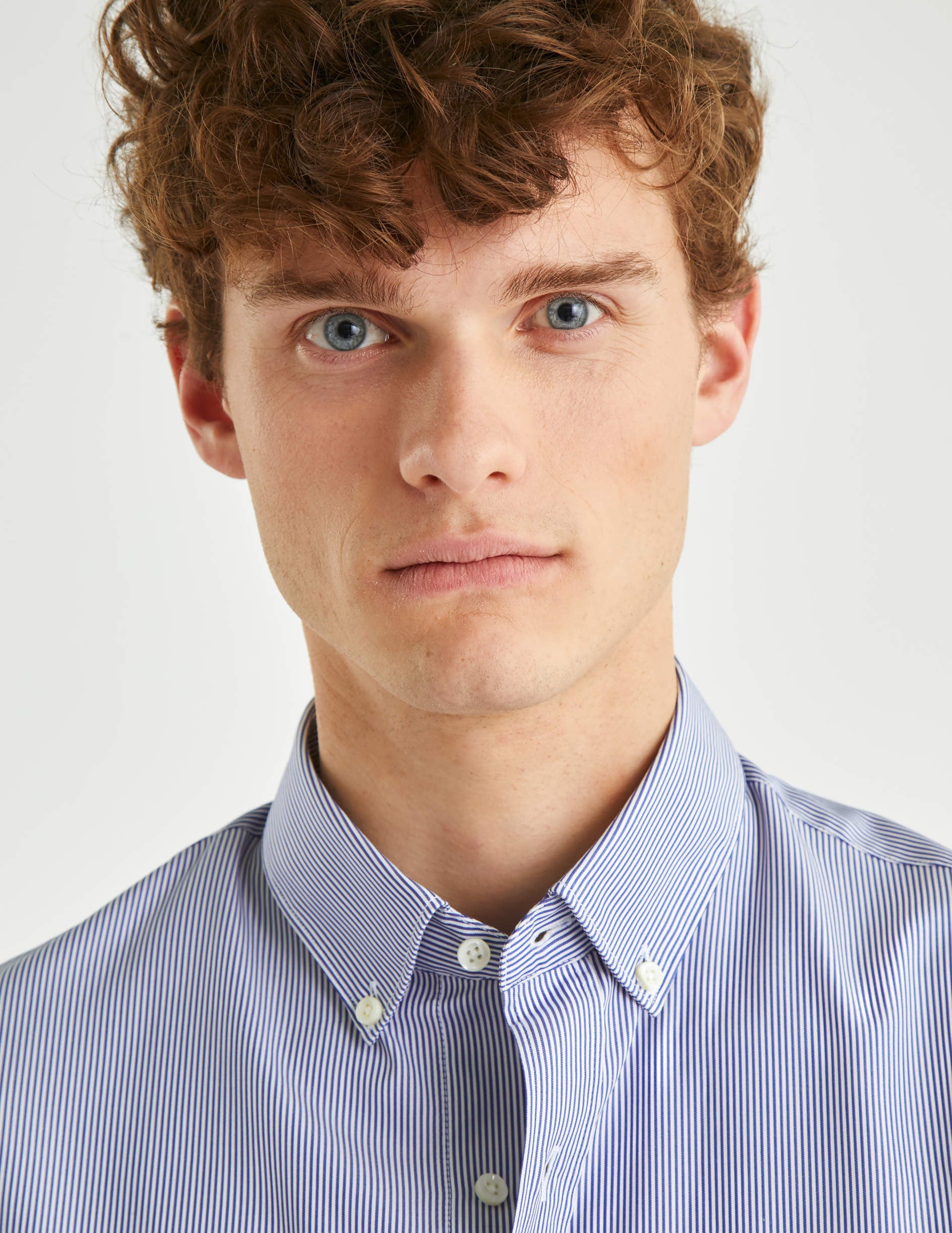 Classic Blue Striped Shirt - Poplin - American Collar