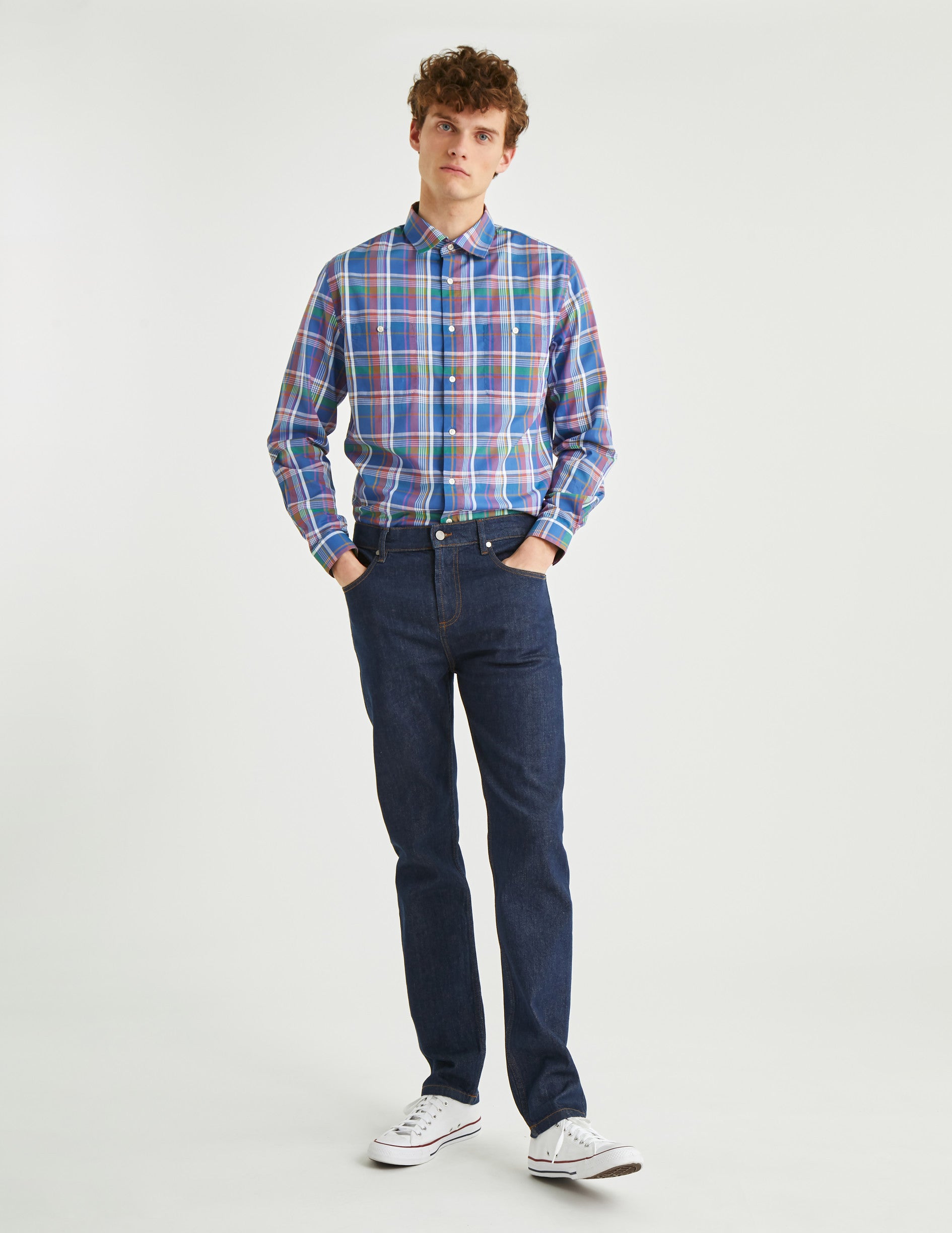 Checkered Leonardo shirt - Poplin - French Collar