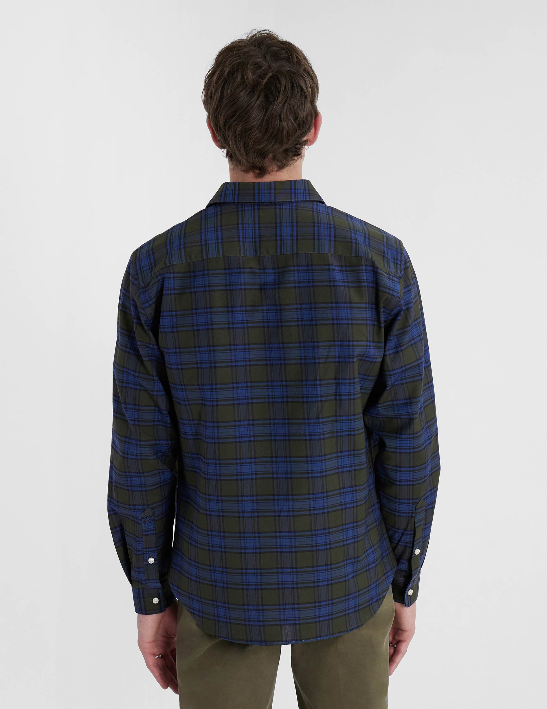 Auguste checkered khaki shirt - Oxford - French Collar
