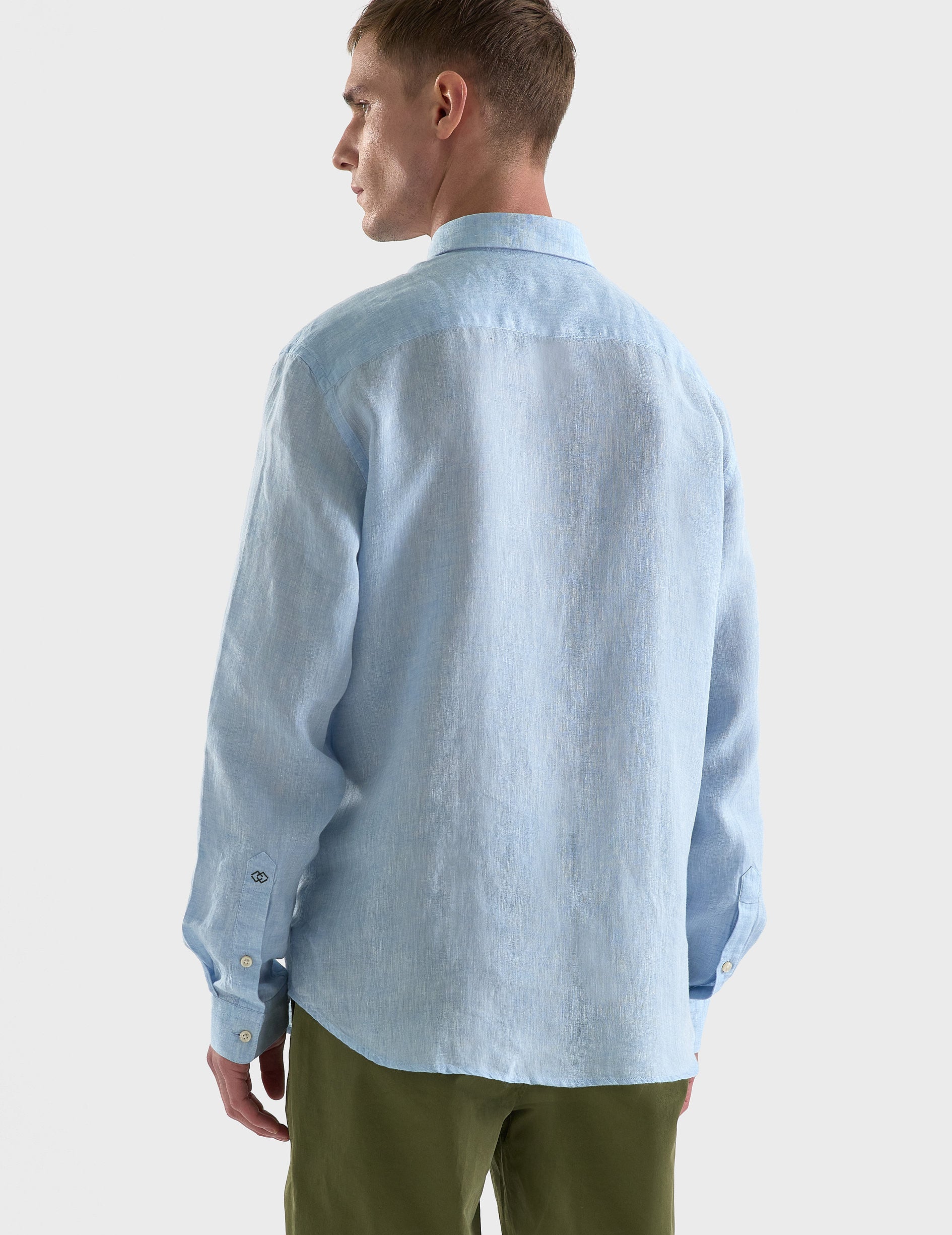 Gaspard shirt in light blue linen - Linen - American Collar