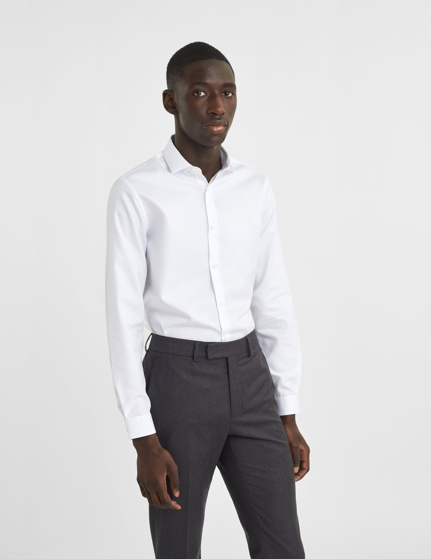 Fitted white shirt - Dobby - Thin Collar#3