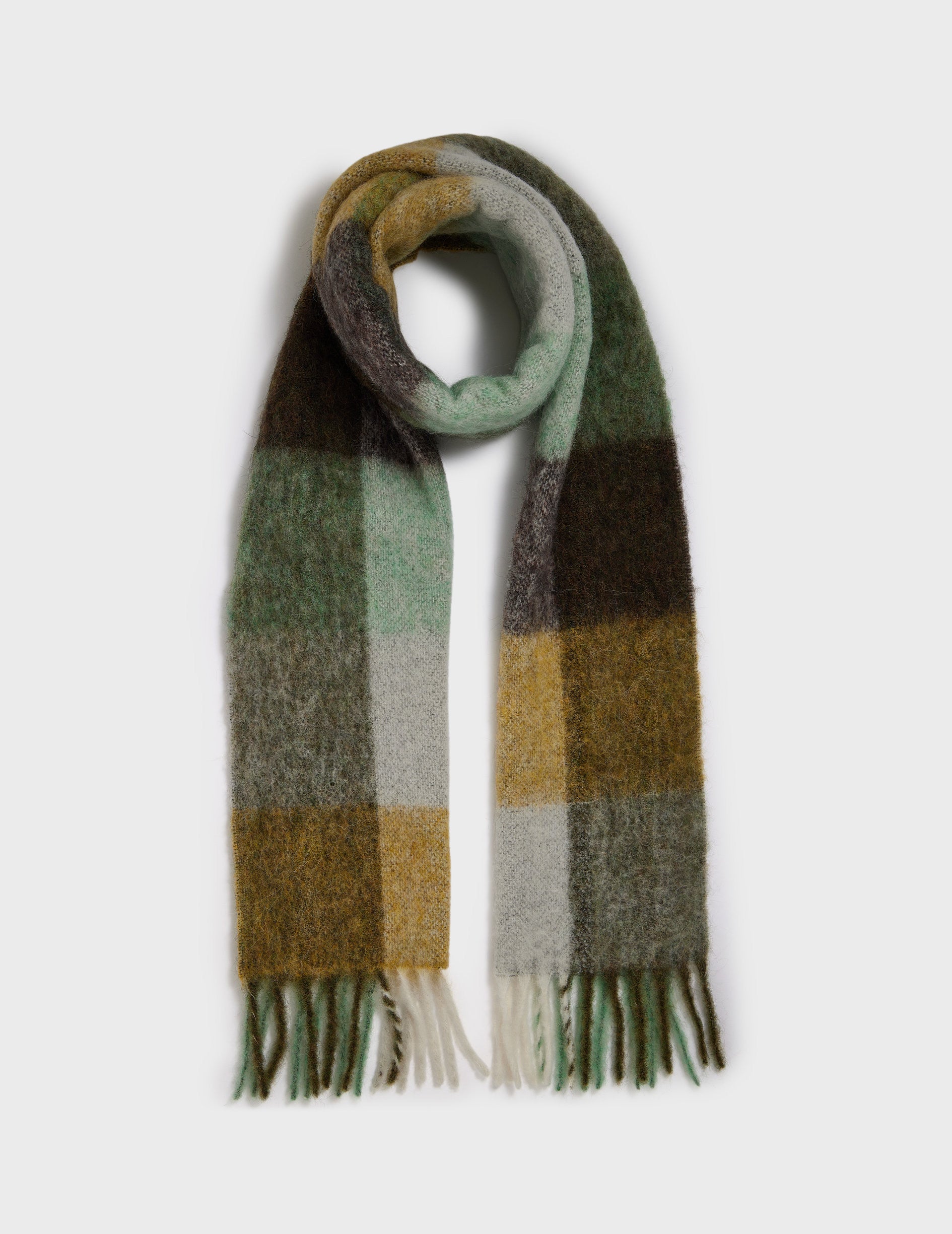 Khaki checkered scarf
