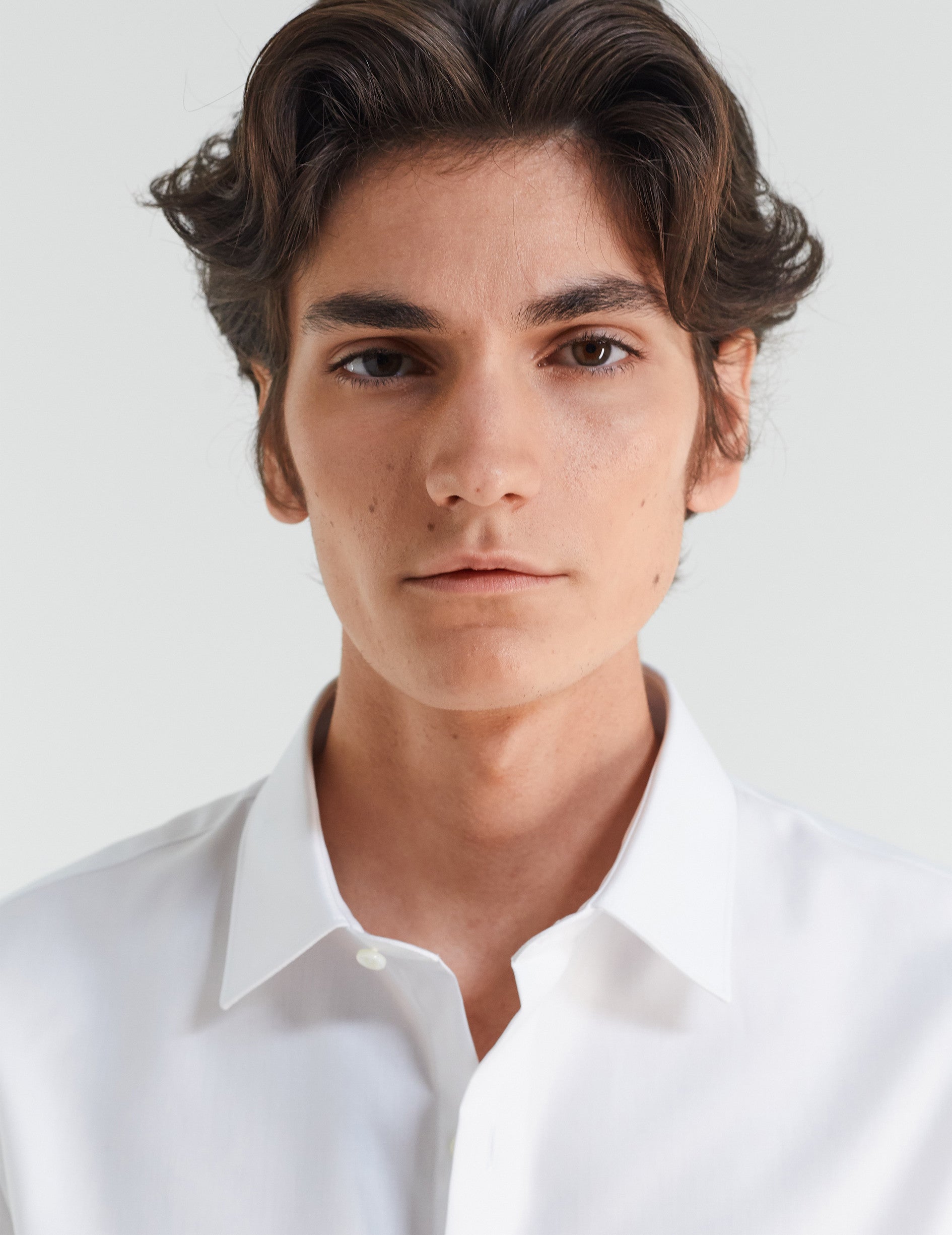 Fitted white shirt - Dobby - Figaret Collar