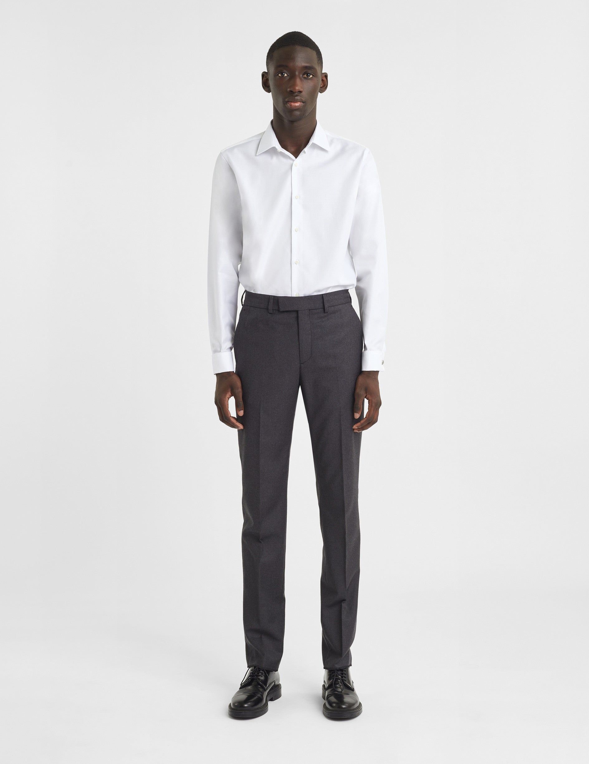 Semi-fitted white shirt - Dobby - Figaret Collar - French Cuffs