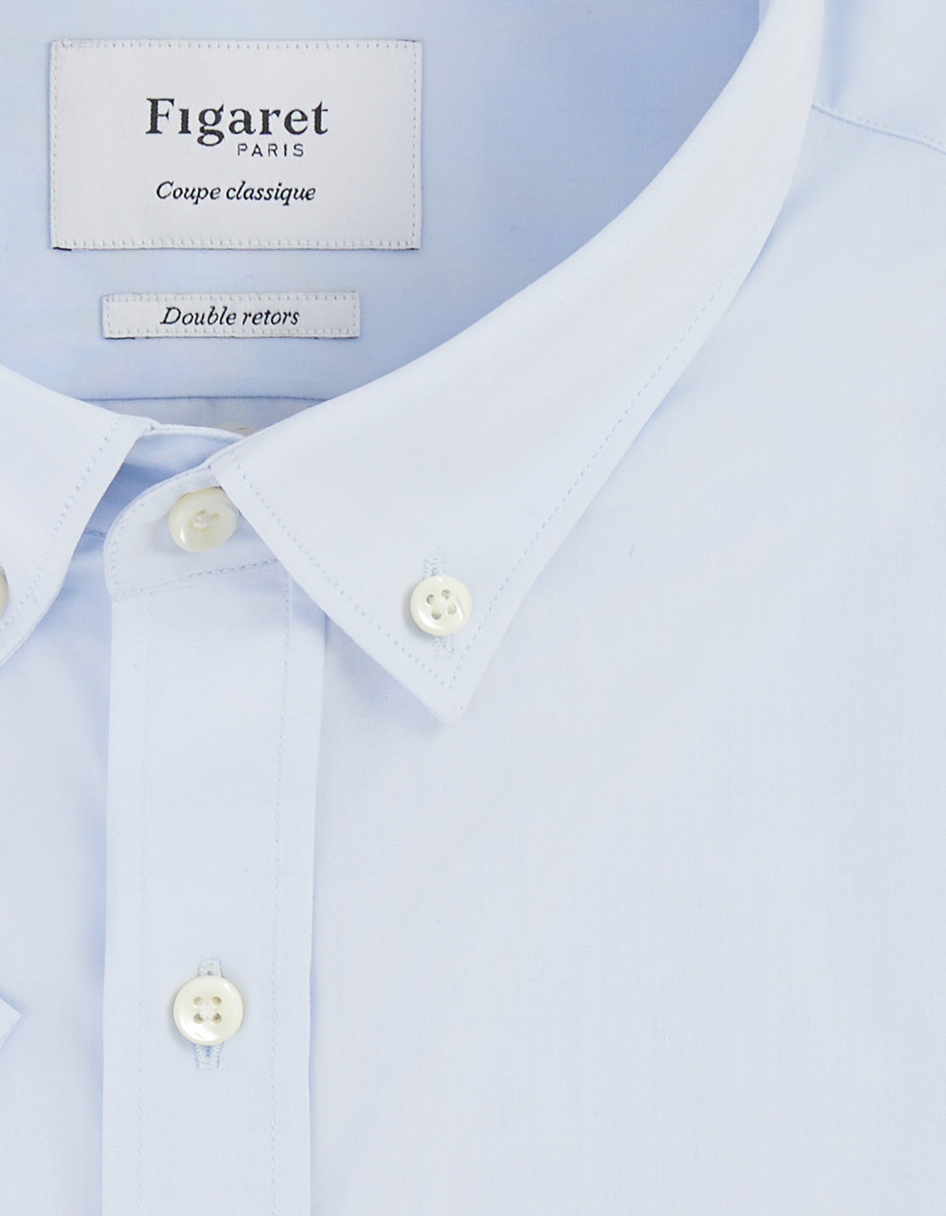 Blue Classic short sleeves Shirt - Poplin - American Collar