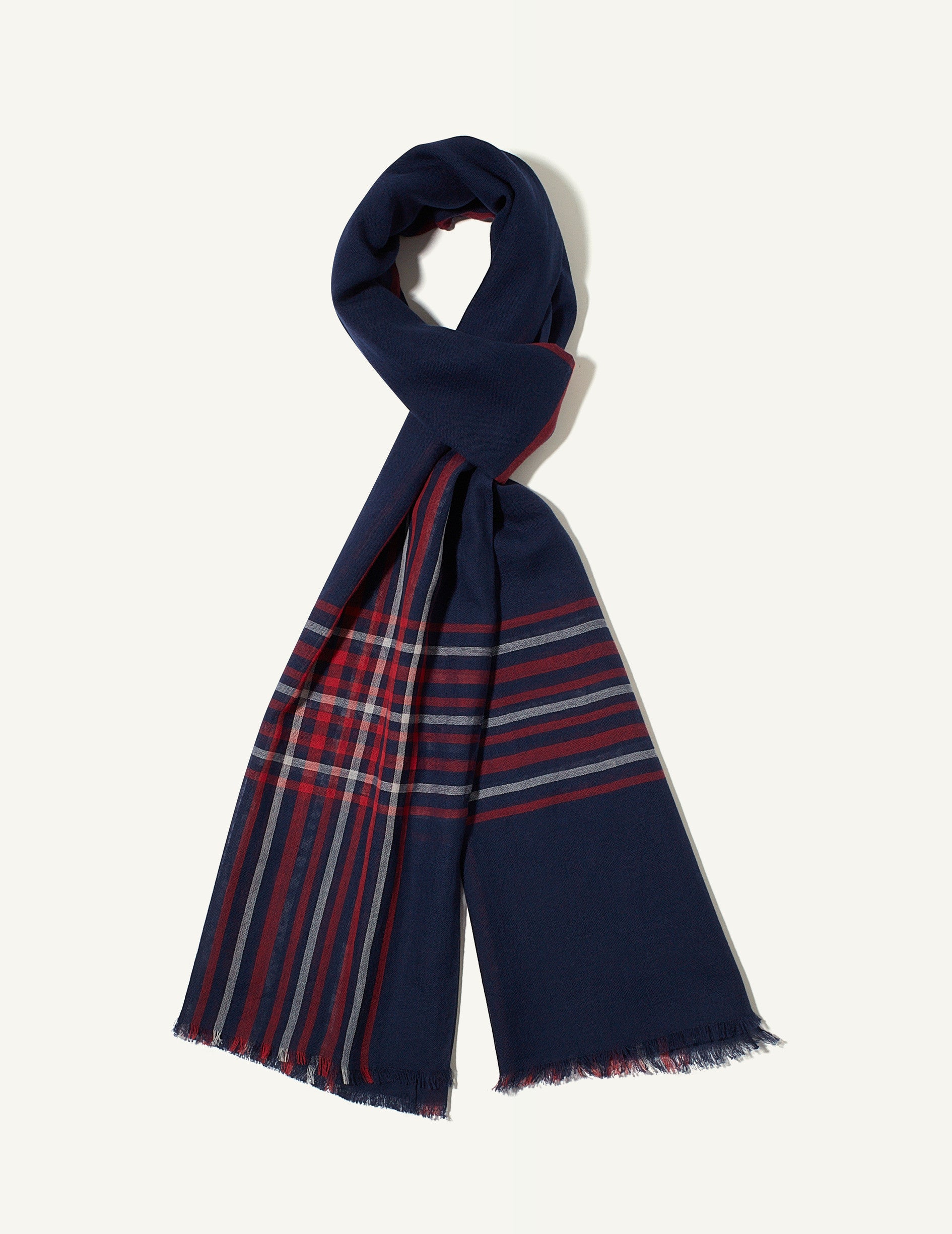 Checked cotton scarf