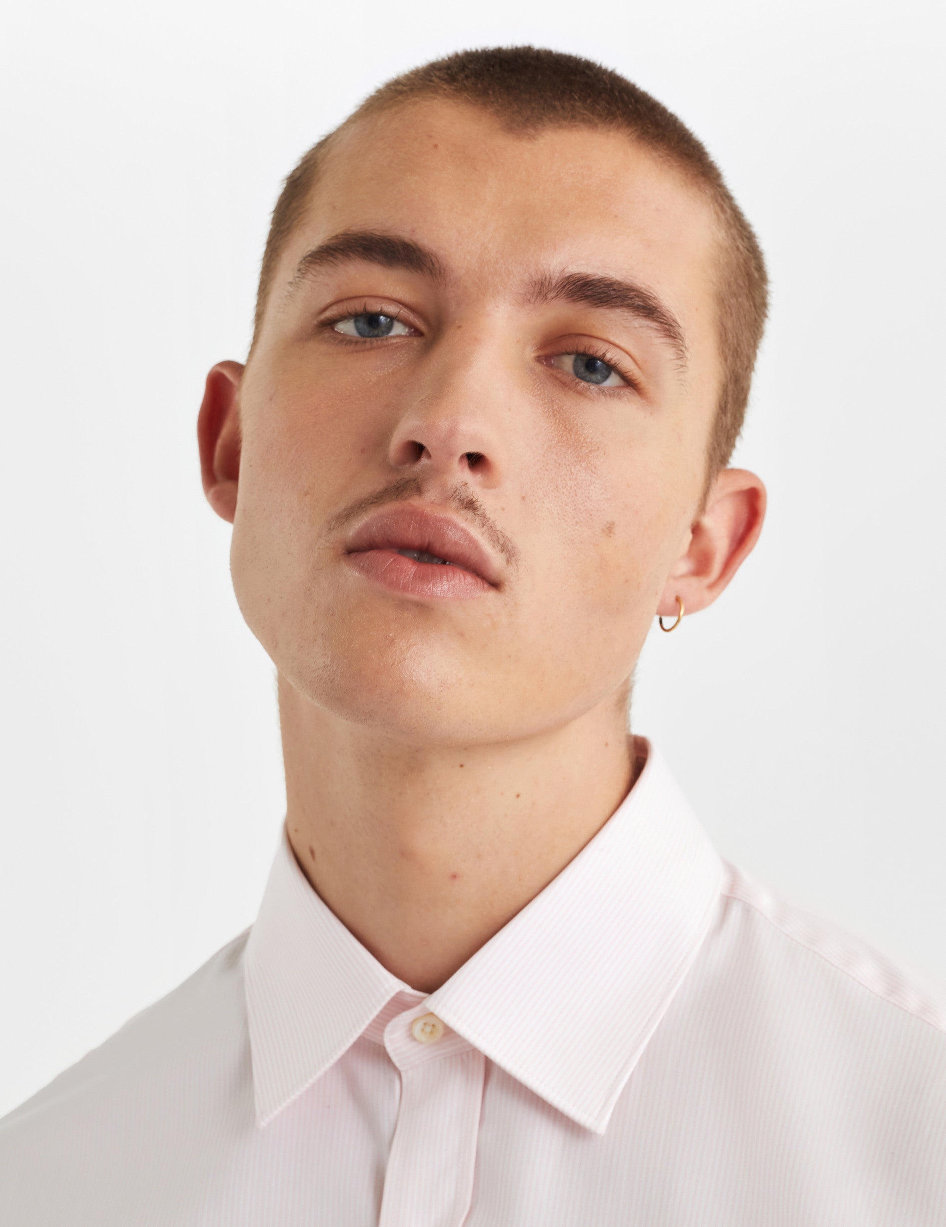 Classic pink striped shirt - Poplin - Figaret Collar