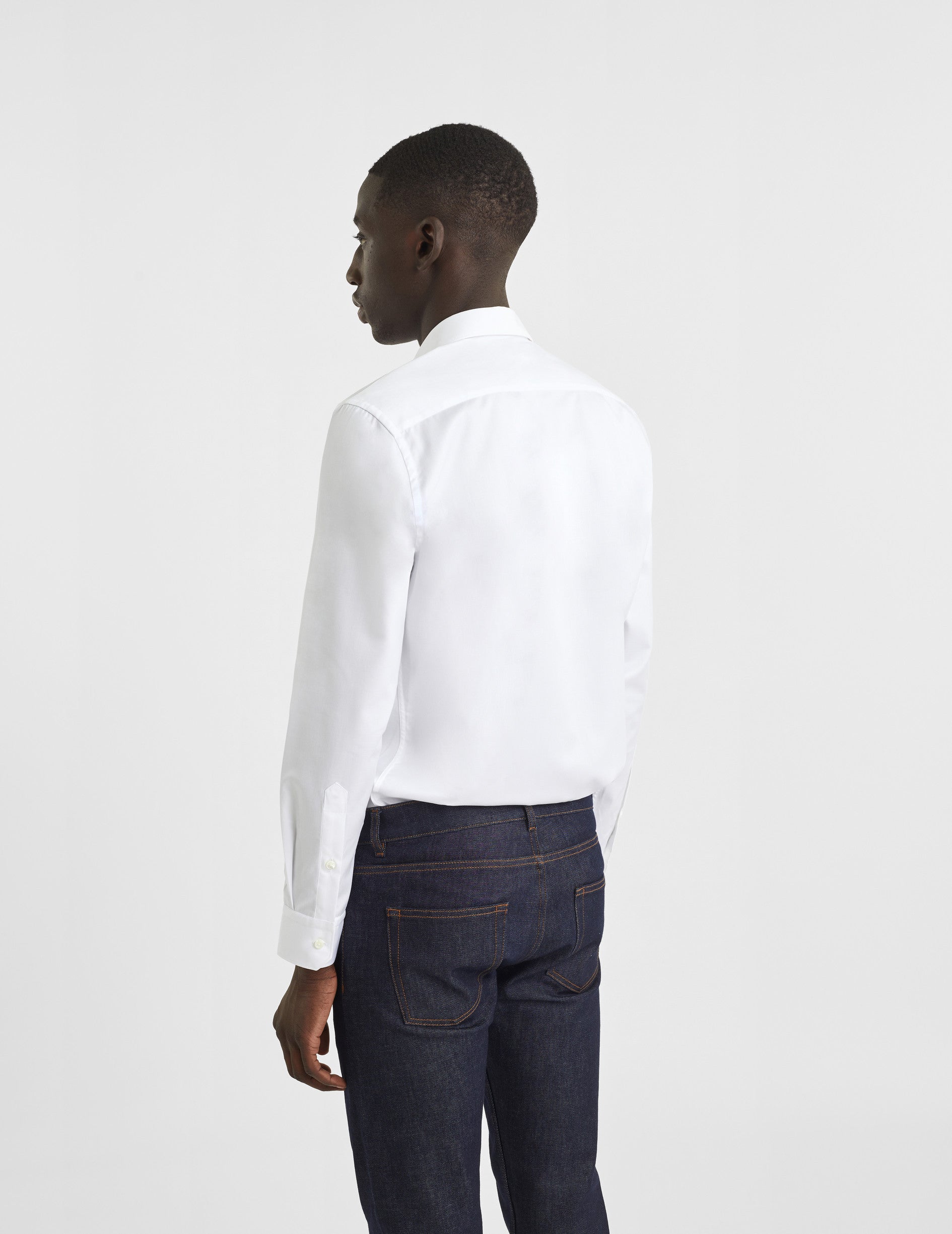 Semi-fitted white shirt - Twill - Figaret Collar