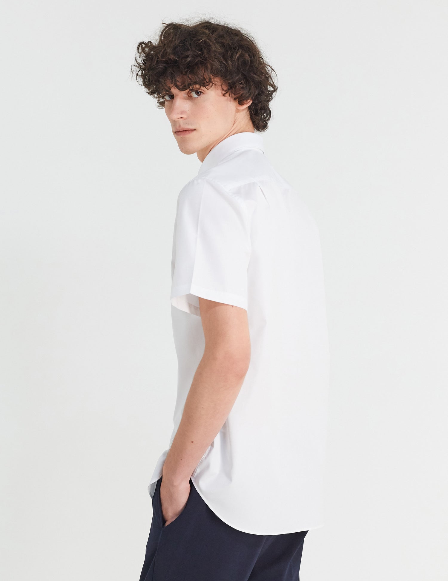 Classic white short sleeve shirt - Poplin - American Collar#4
