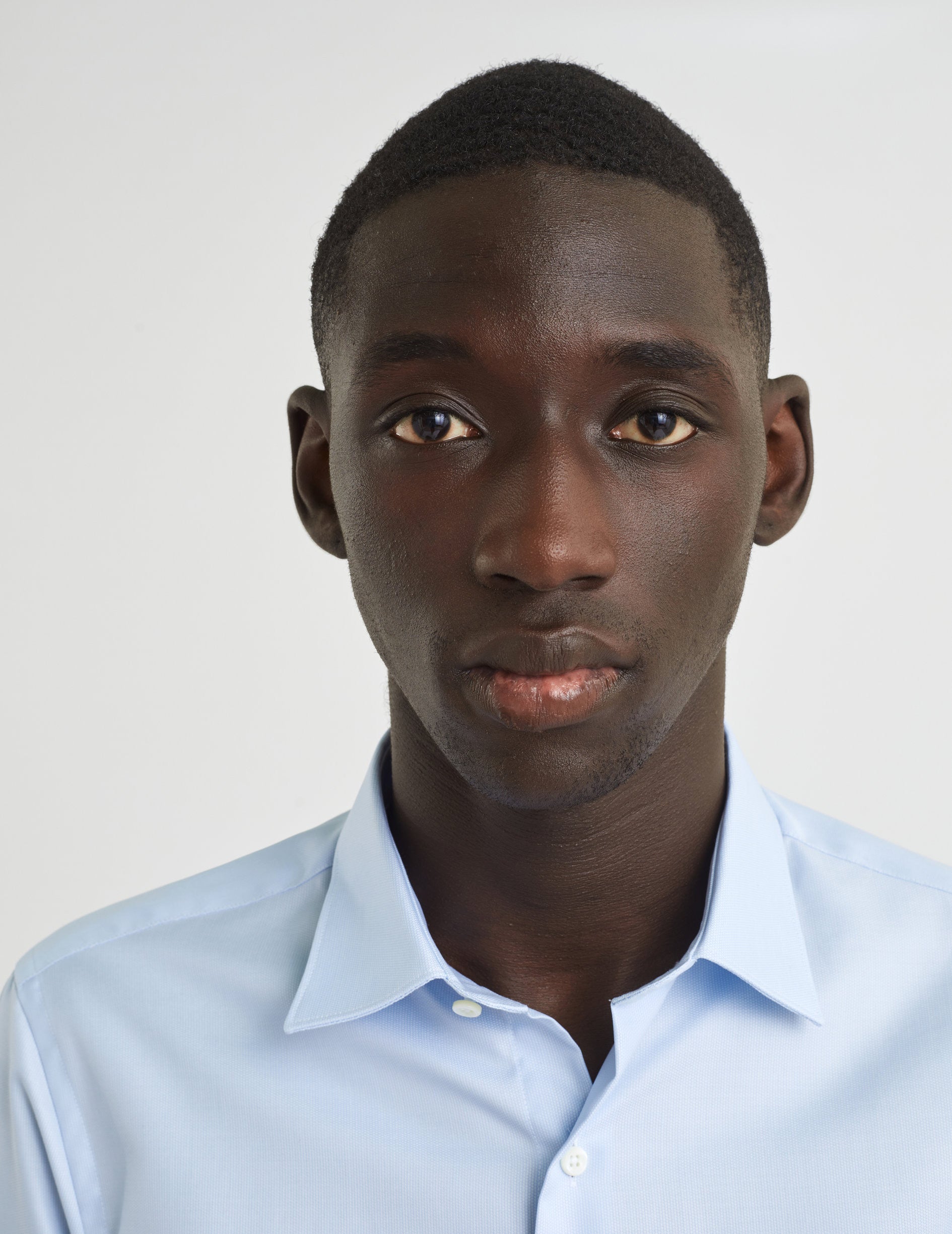 Fitted blue shirt - Dobby - Figaret Collar