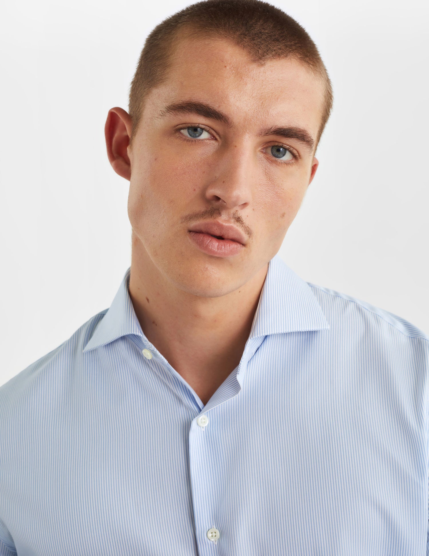 Fitted blue striped shirt - Poplin - Italian Collar#6