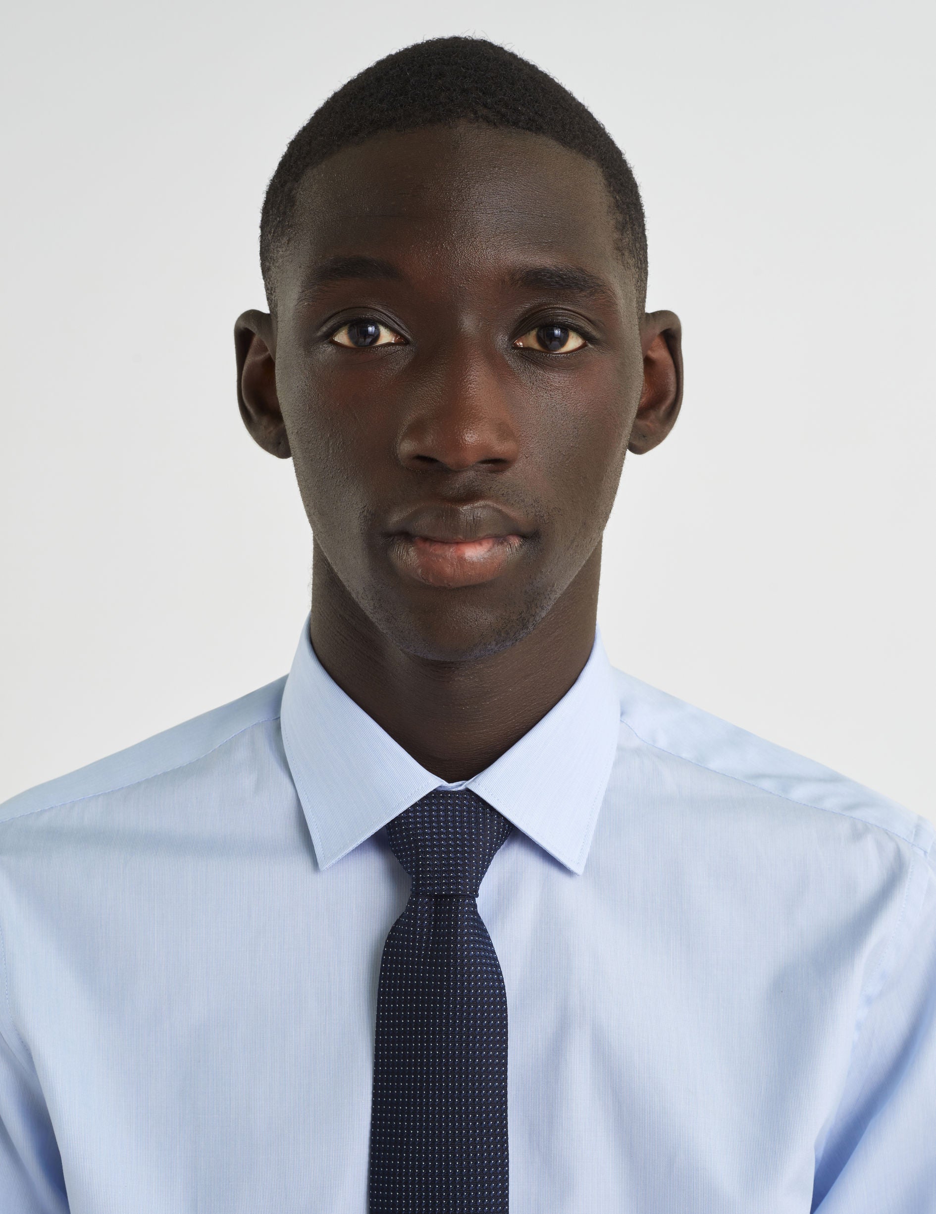 Semi-fitted blue striped shirt - Poplin - Figaret Collar