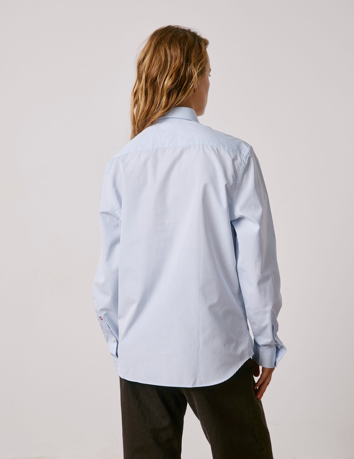 Unisex Blue "Je t'aime" shirt - Poplin - Figaret Collar#8
