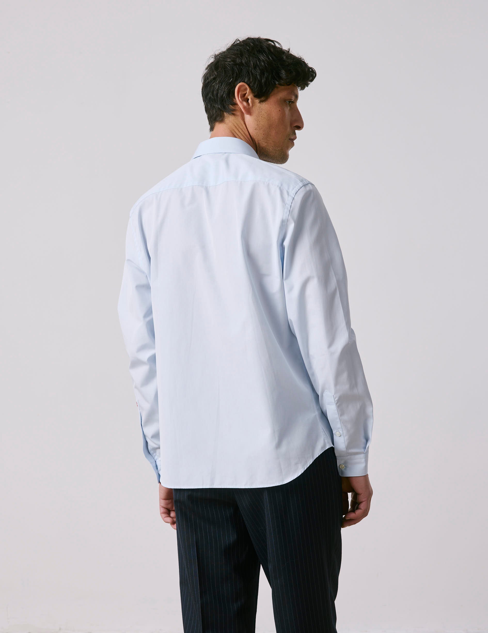 Unisex Blue "Je t'aime" shirt - Poplin - Figaret Collar