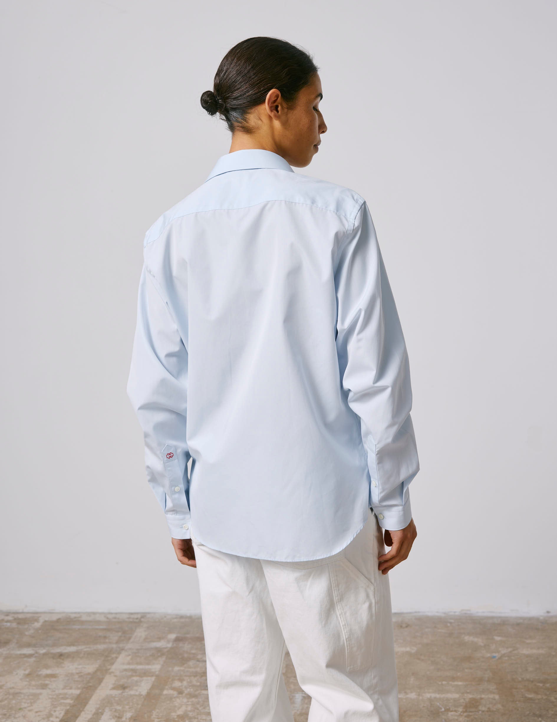 Unisex Blue "Je t'aime" shirt - Poplin - Figaret Collar