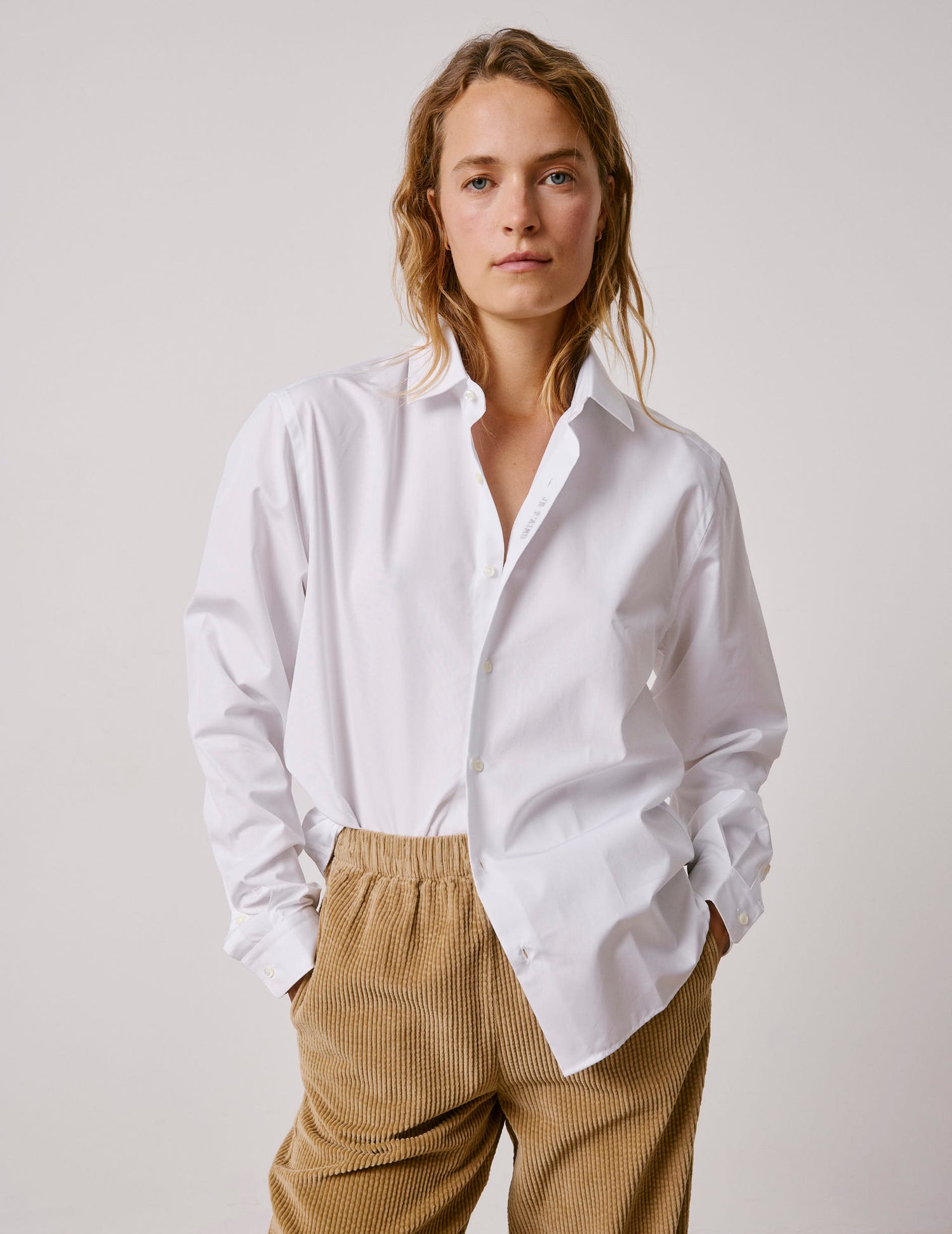 unisex White "Je t'aime" shirt - Poplin - Figaret Collar#8