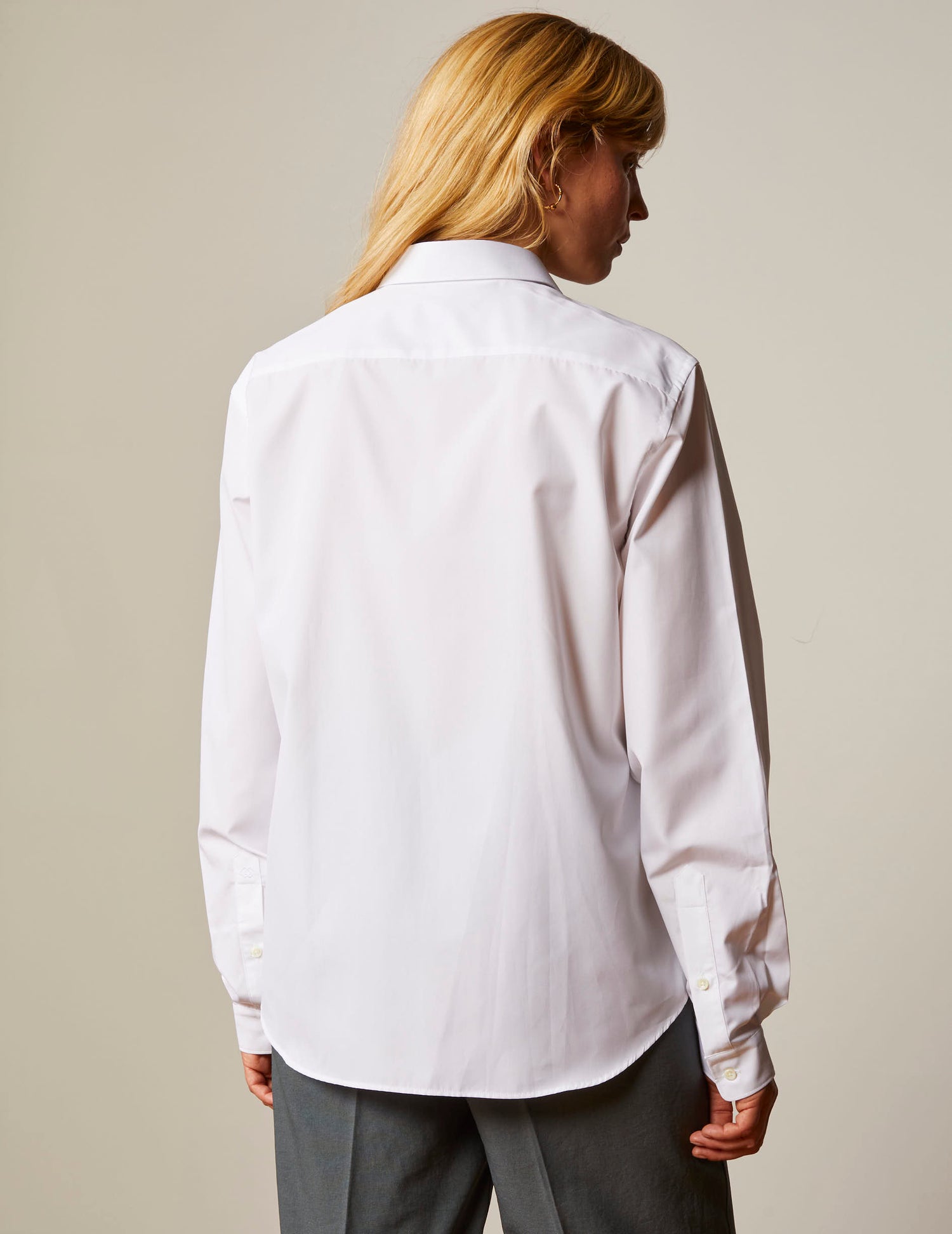 White "Je t'aime" shirt with grey embroidery - Poplin - Figaret Collar#8