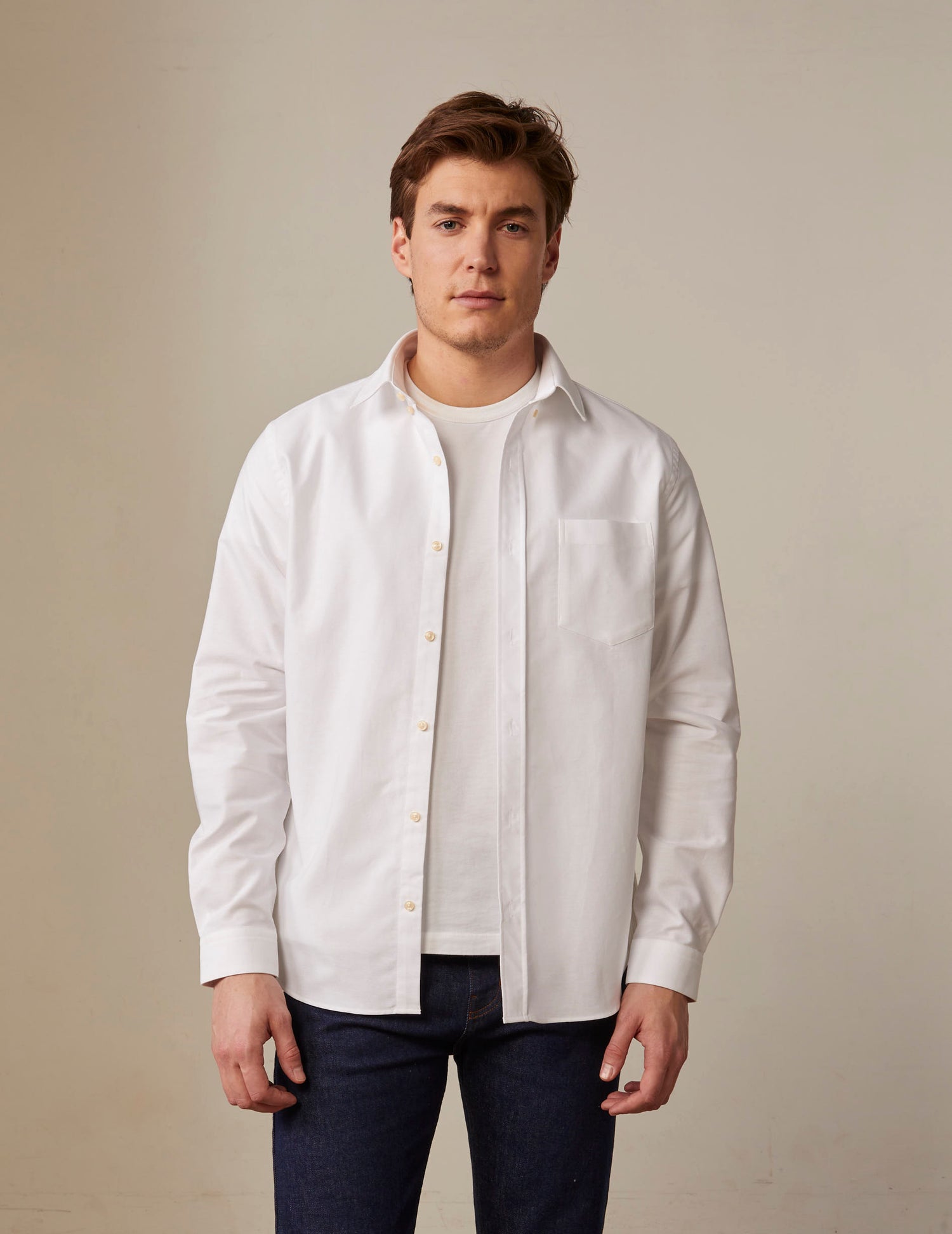 Semi-fitted white shirt - Oxford - American Collar#3