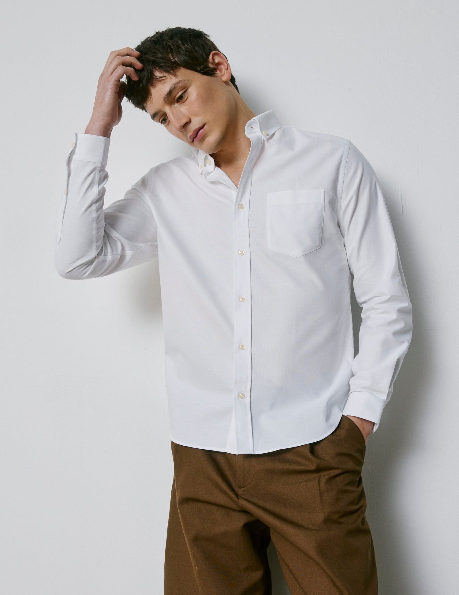 Semi-fitted white shirt - Oxford - American Collar#4