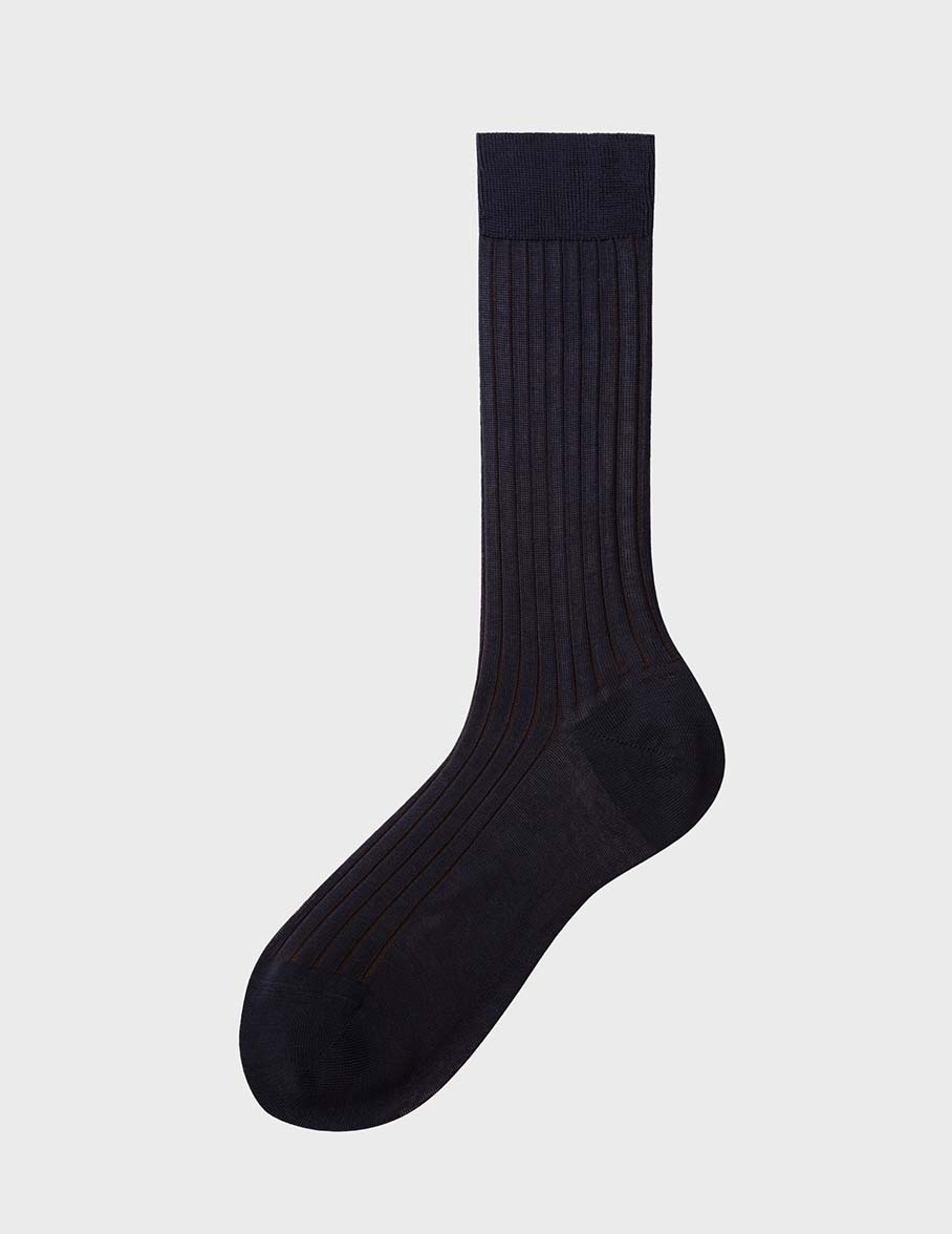 Chaussettes vanisées en triple fil d'Ecosse bleu