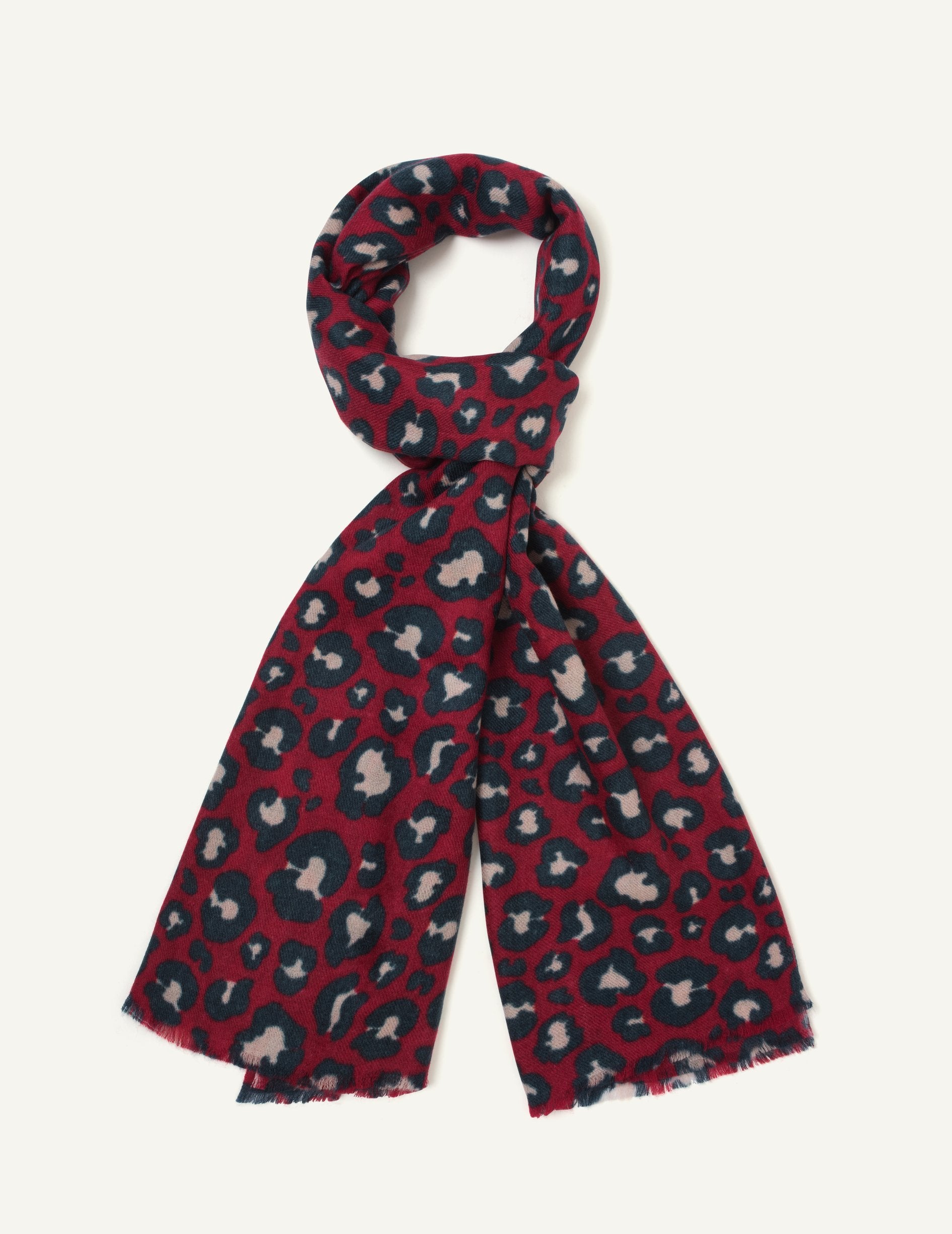 Red leopard print scarf