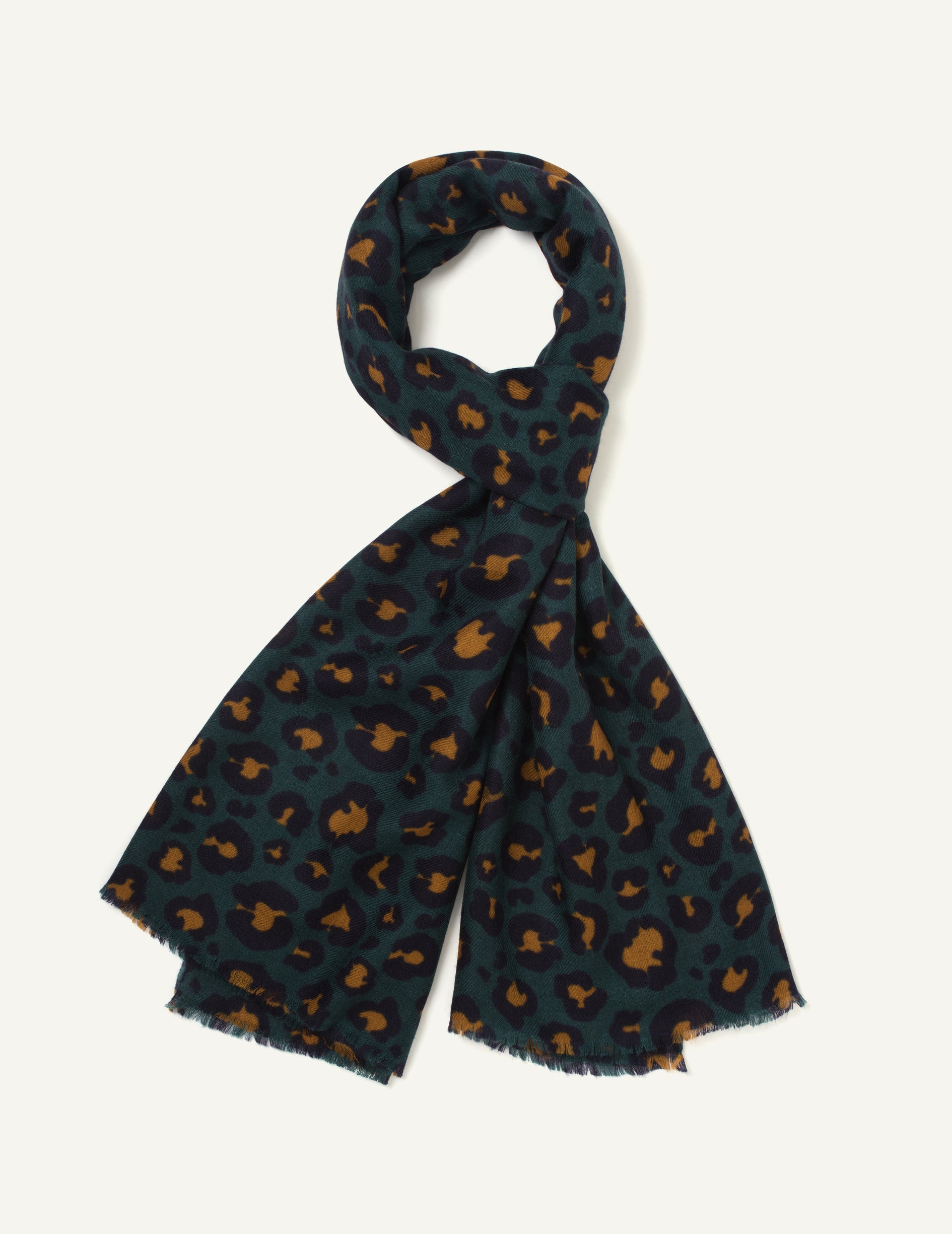 Green leopard print scarf