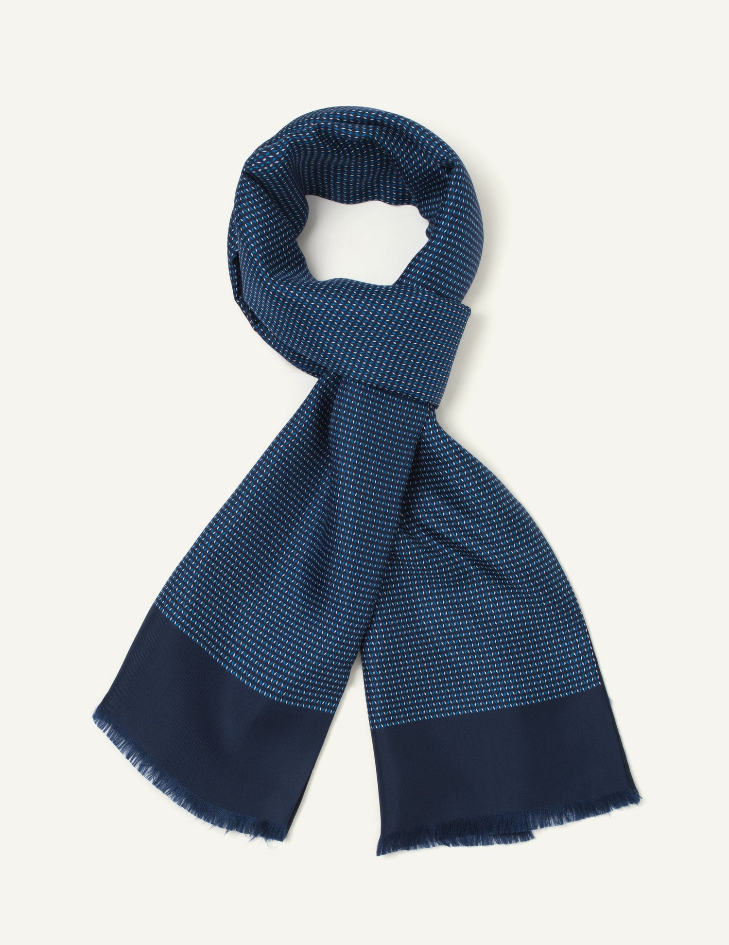 Blue patterned scarf