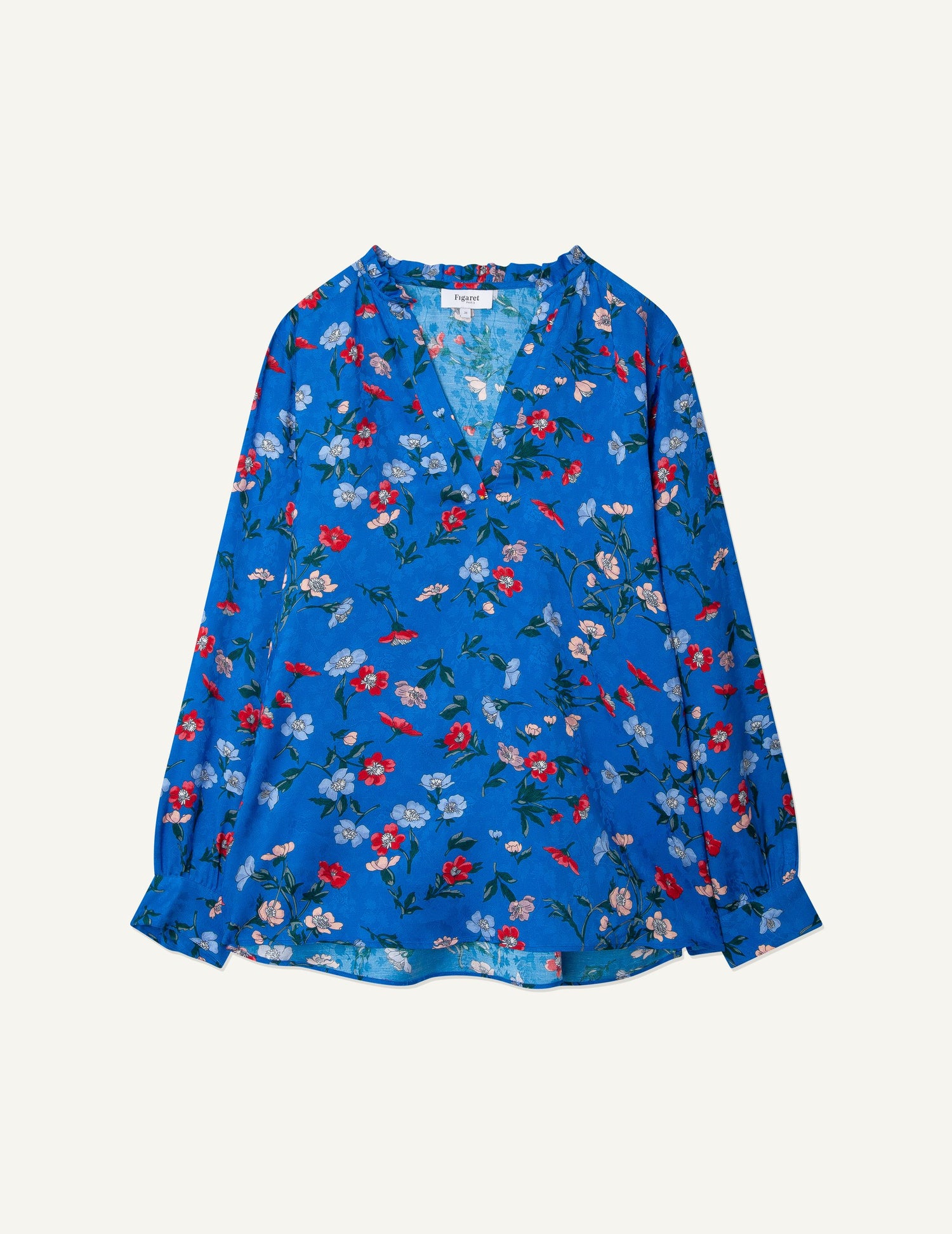 Blouse Agnès imprimée bleue - Jacquard