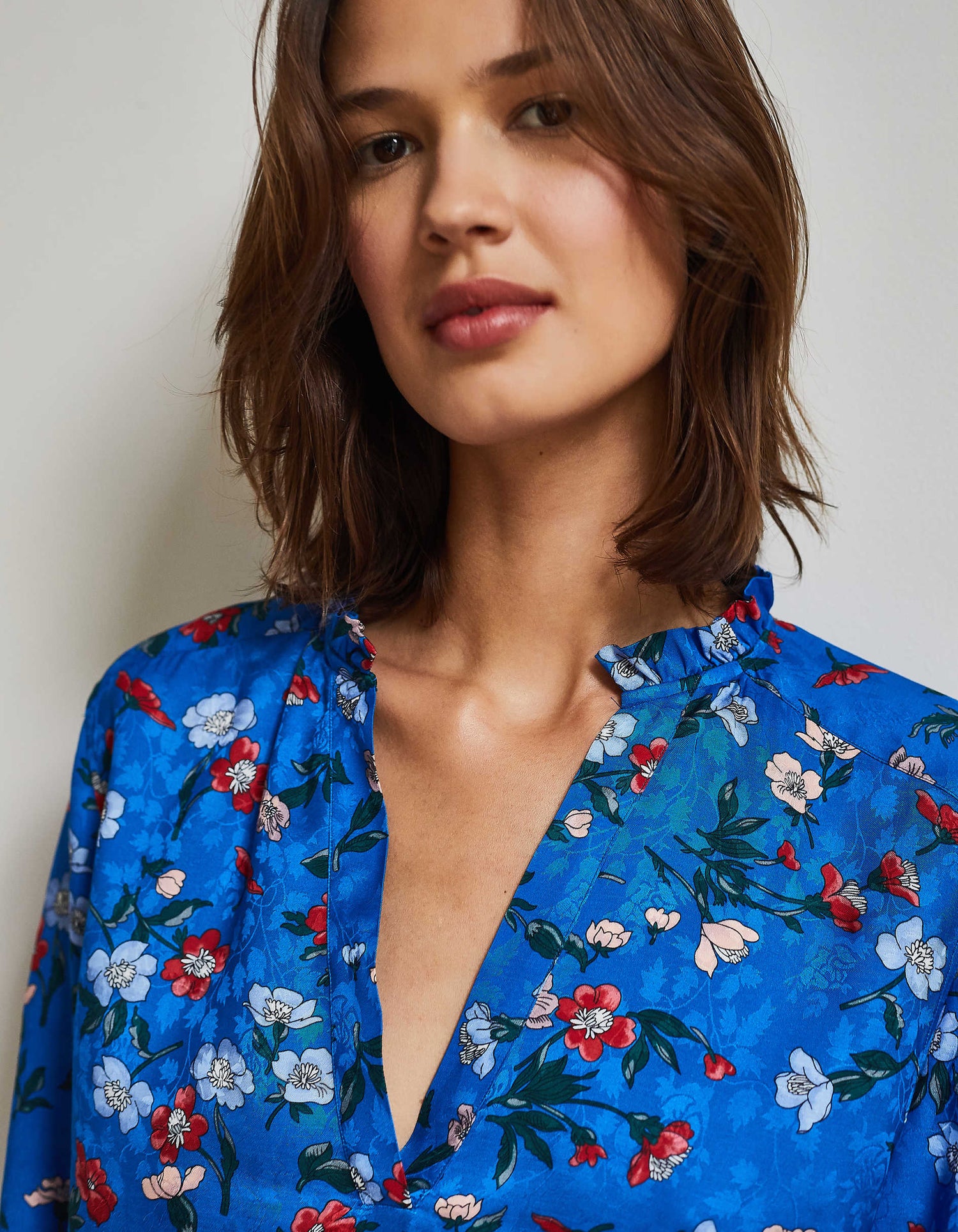 Blouse Agnès imprimée bleue - Jacquard#2