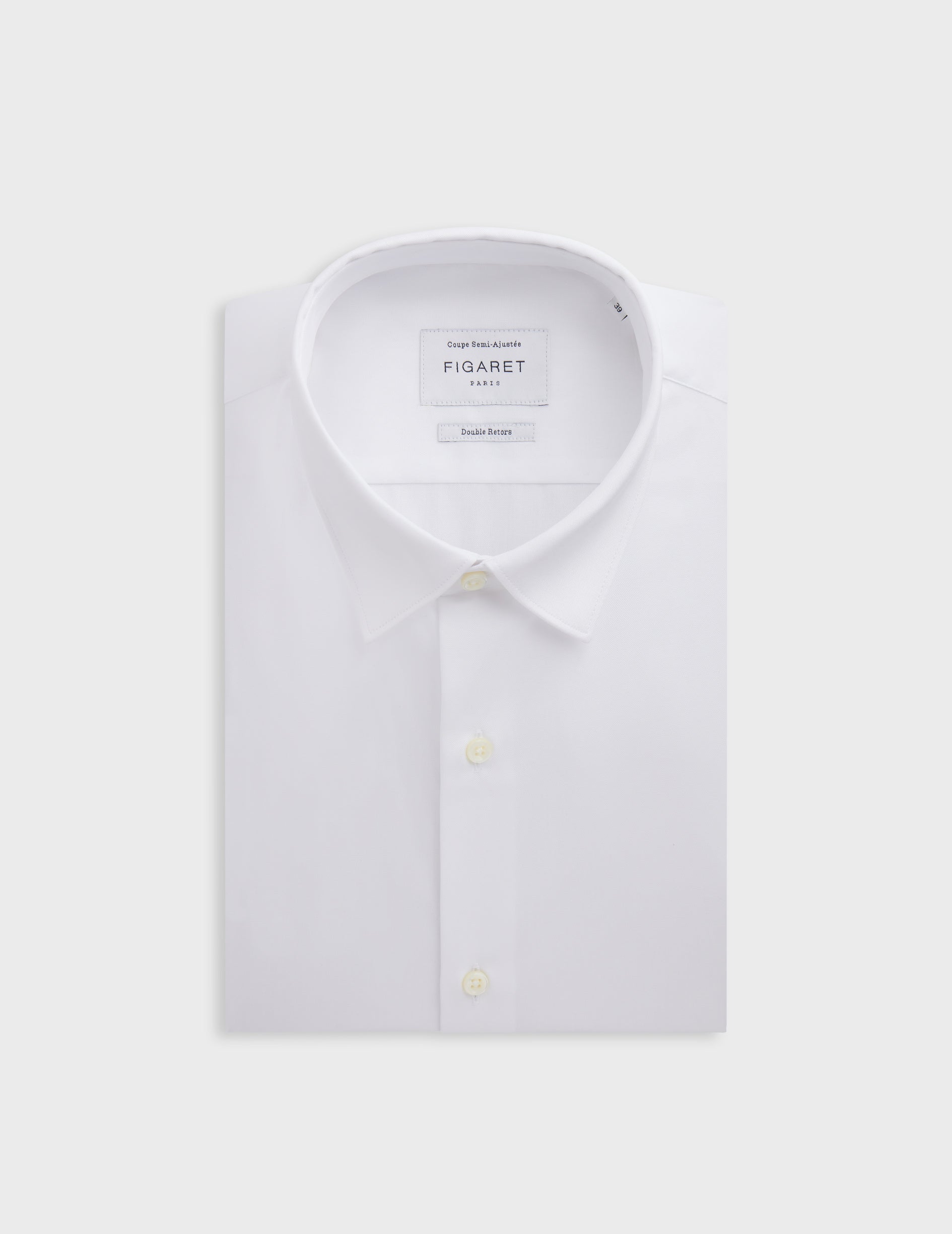 Semi-fitted white shirt