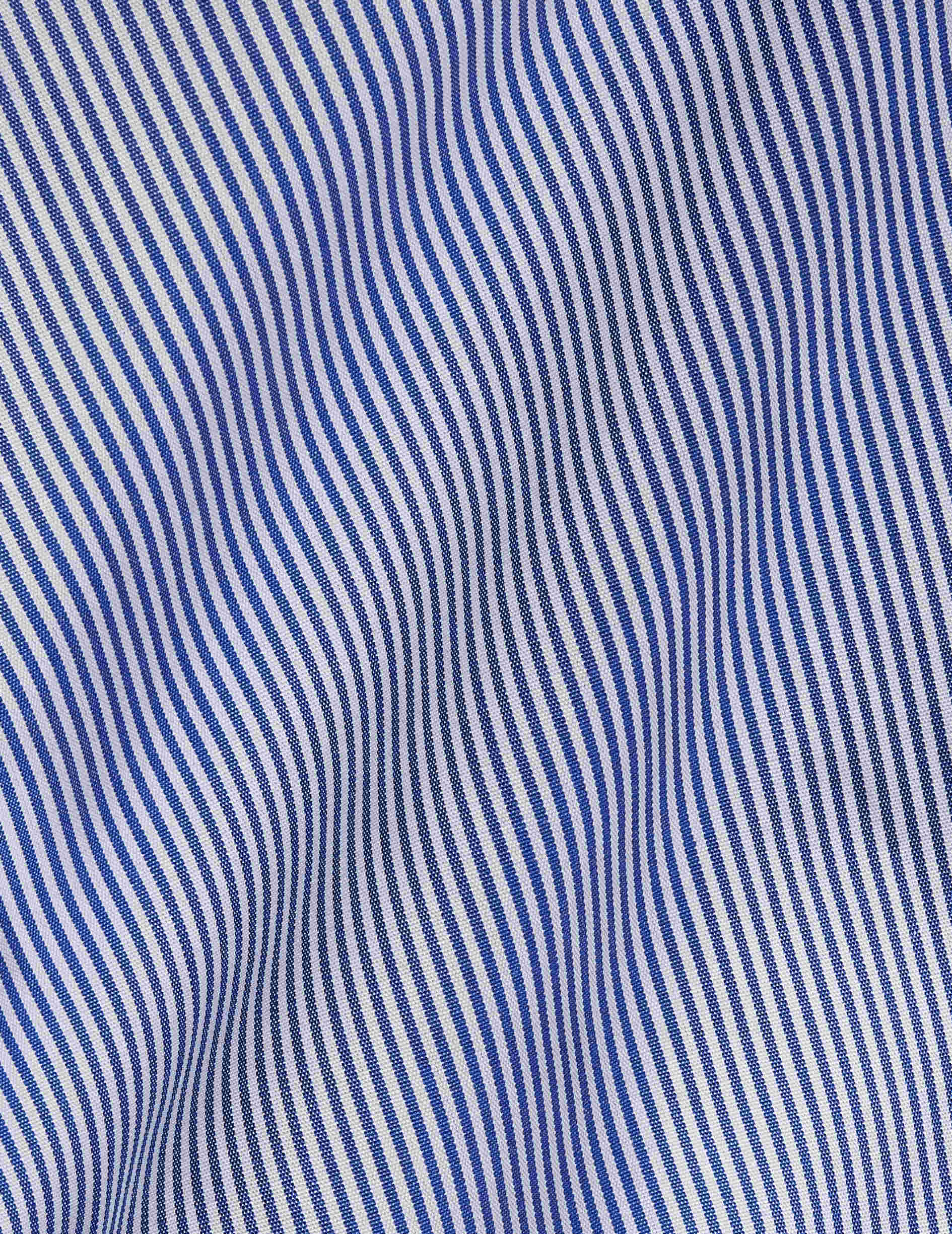 Semi-fitted striped blue shirt - Poplin - Italian Collar