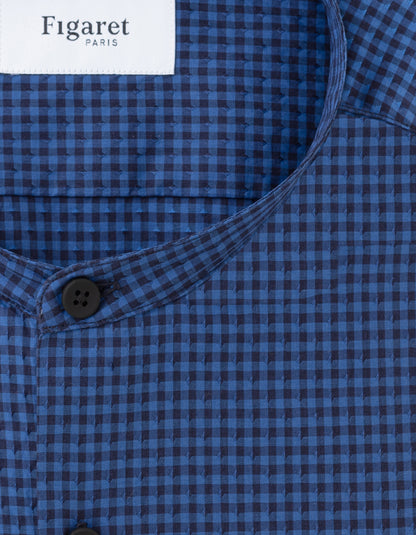 Semi-fitted shirt with blue checks