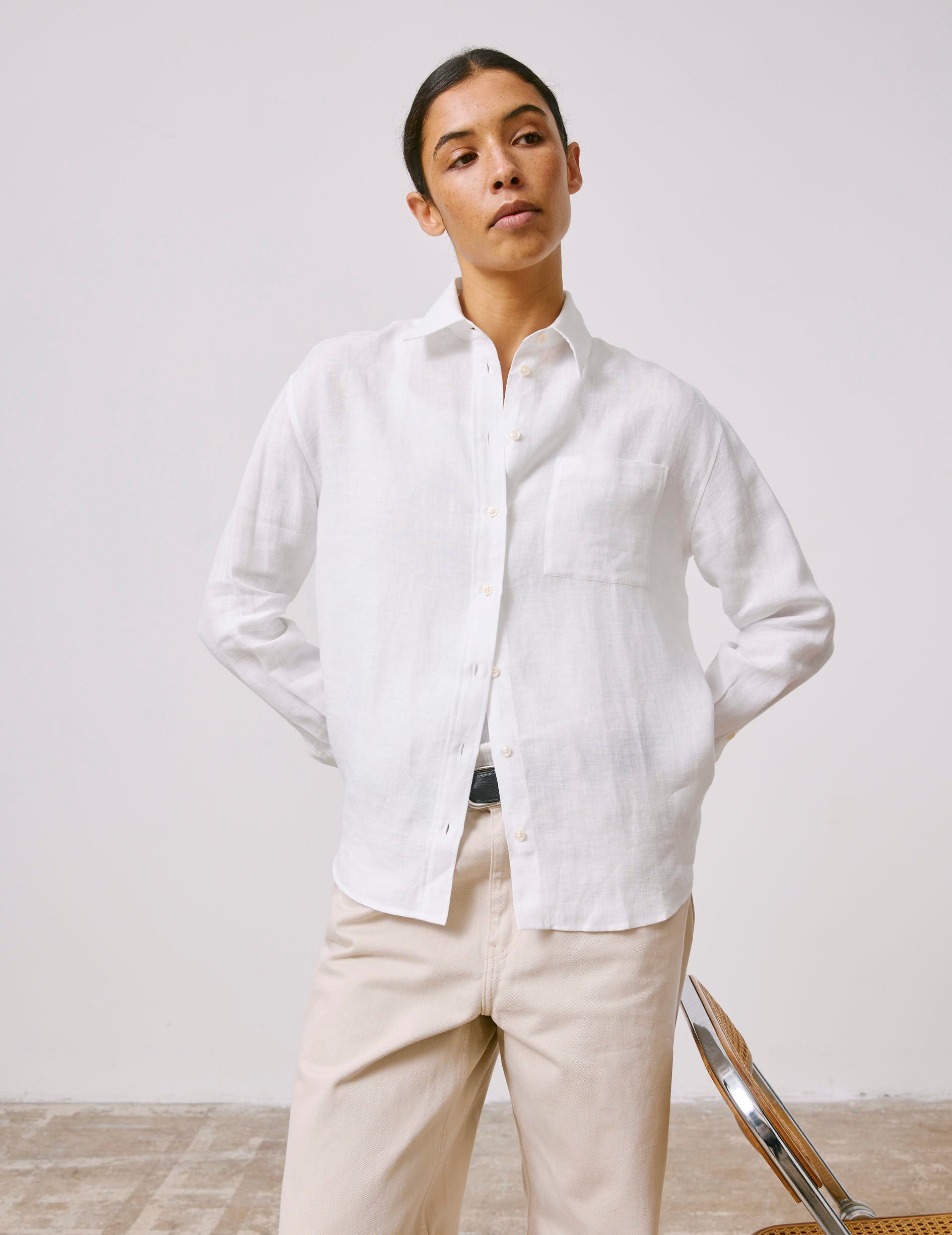 white linen Charlotte shirt