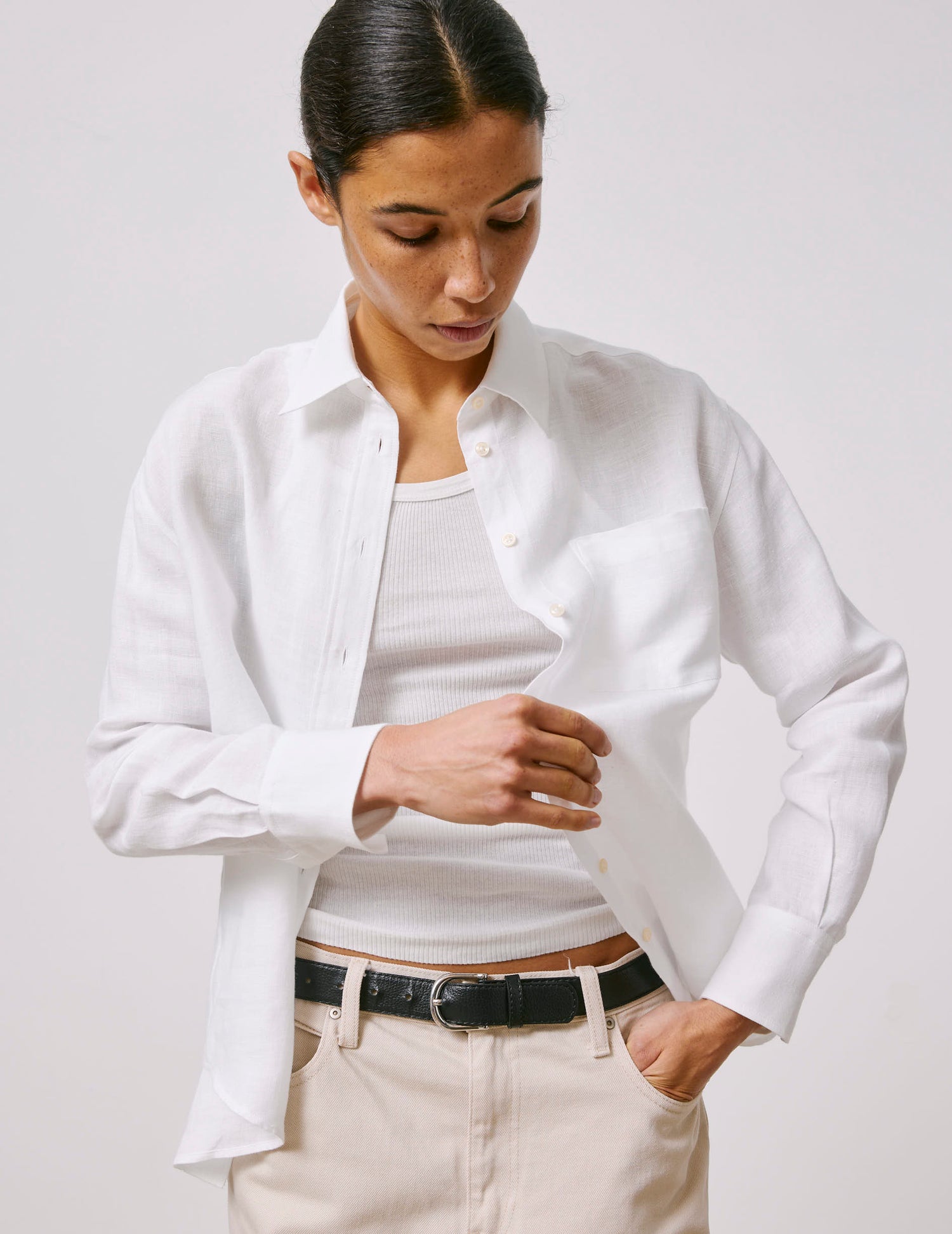 white linen Charlotte shirt
