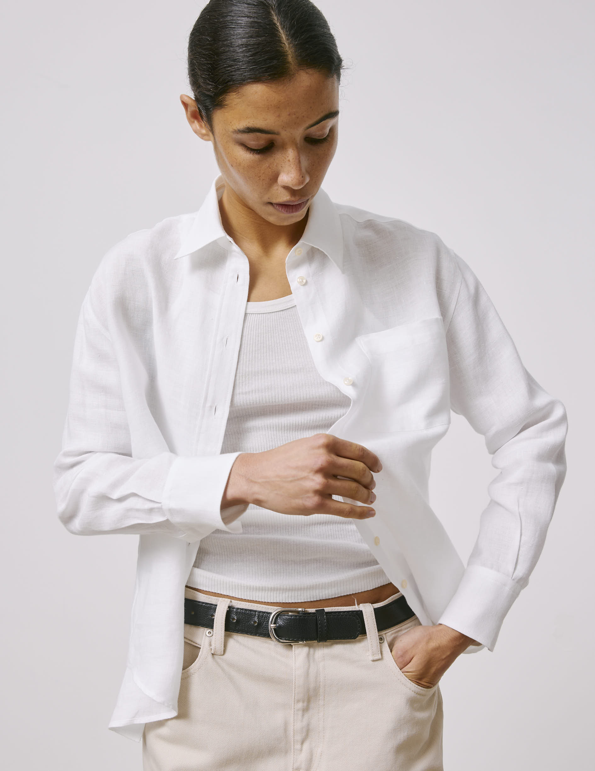 white linen Charlotte shirt