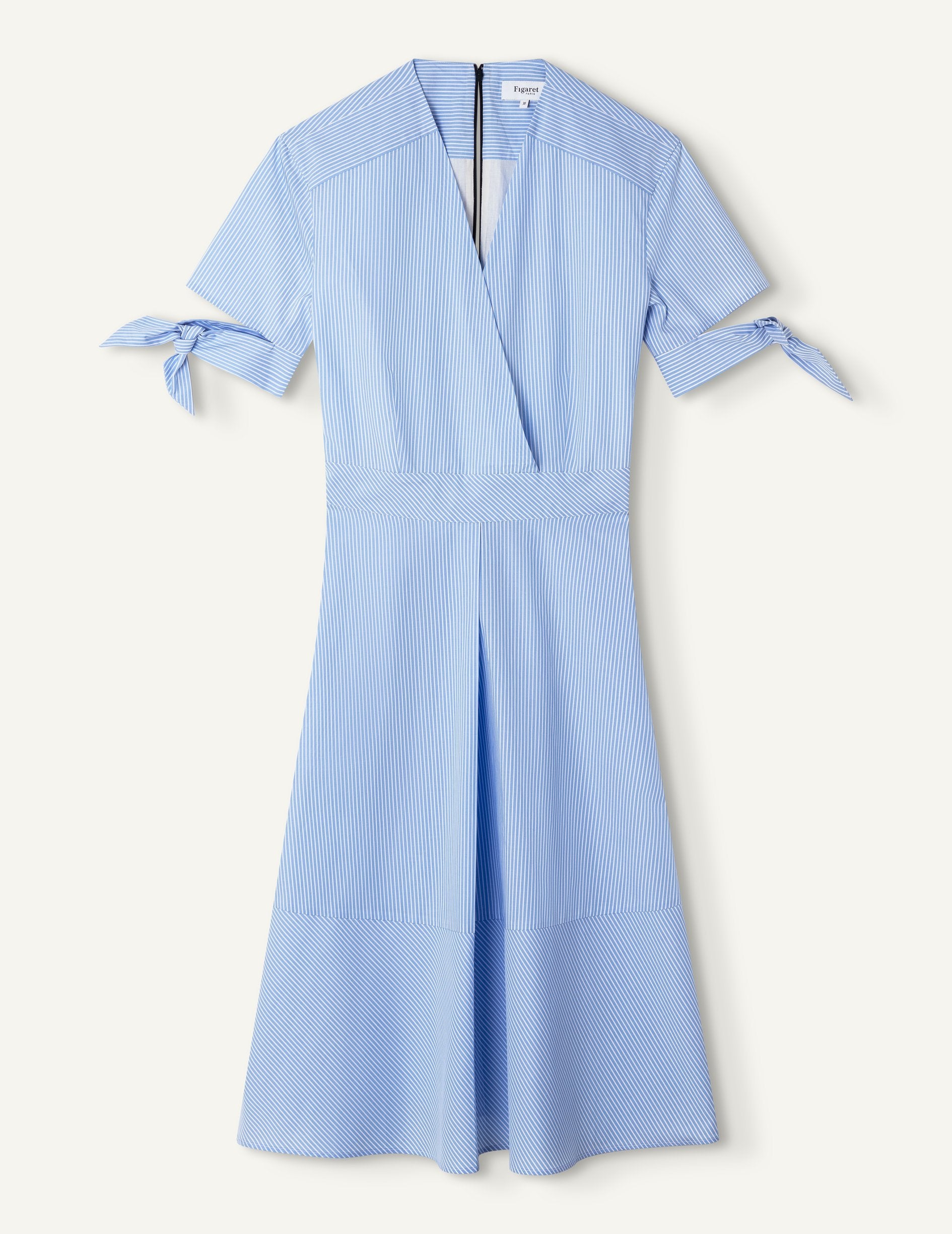 Robe Bess en popeline rayée bleue